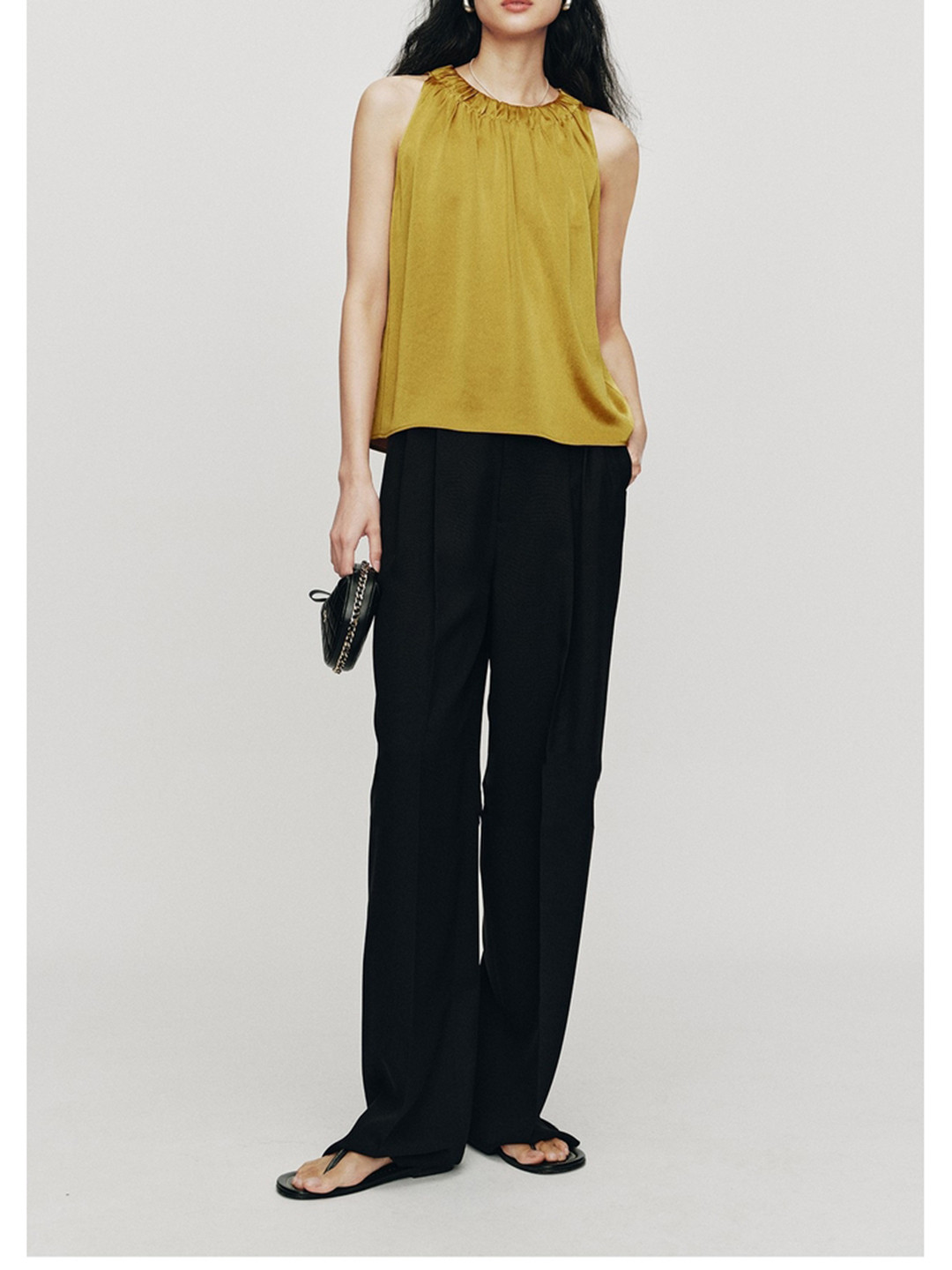 

LULU & SKY Women Solid Round Neck Top, Mustard