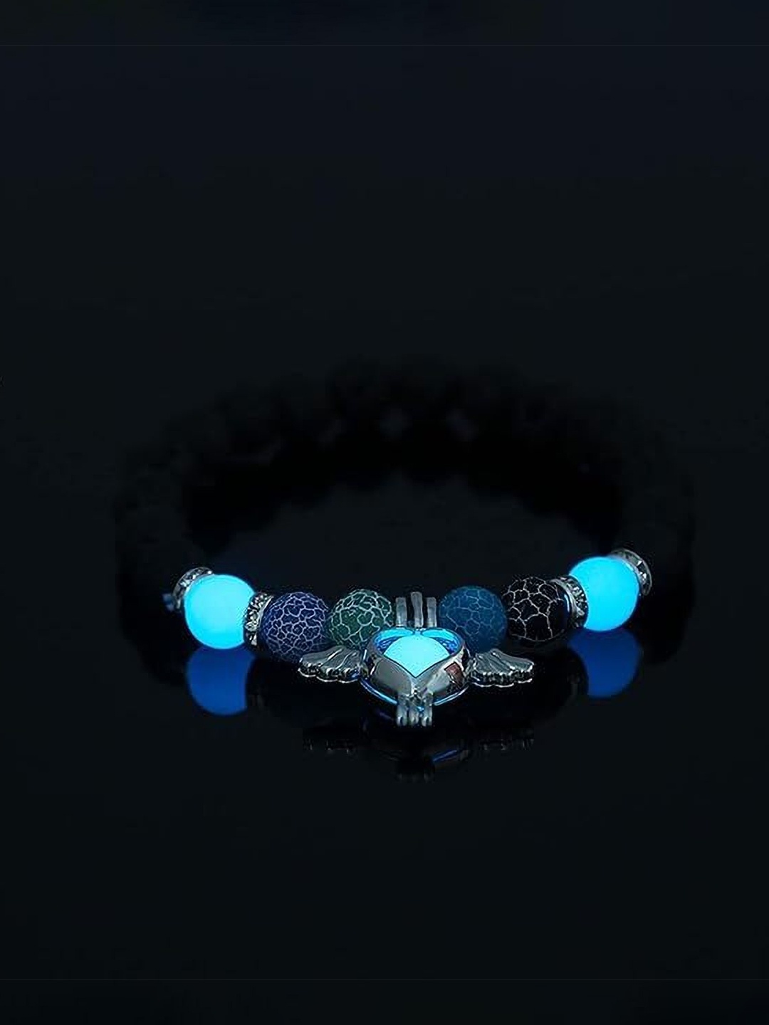 

Lila Wood Elasticated Bracelet, Black