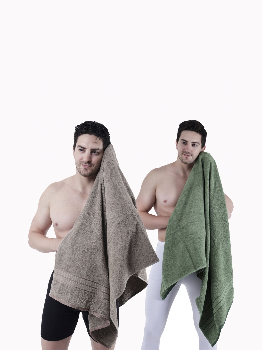 

Dollar Brown & Green 2 Pieces Cotton 400 GSM Bath Towels