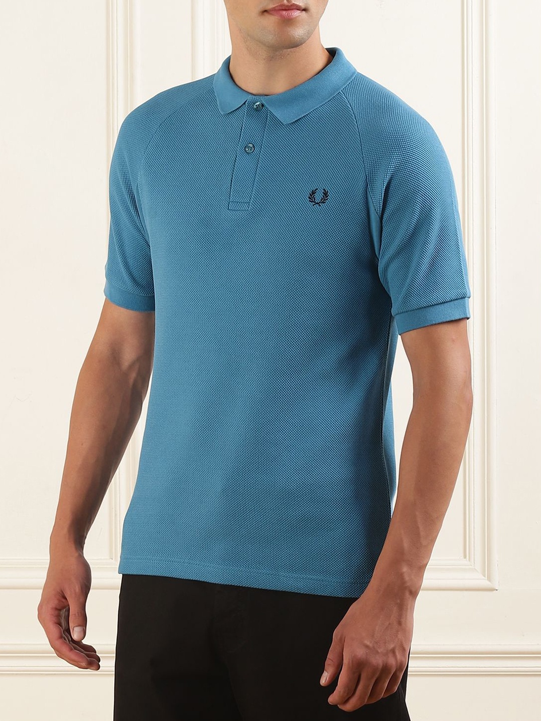 

Fred Perry Men Solid Polo Collar Cotton Slim Fit T-shirt, Blue