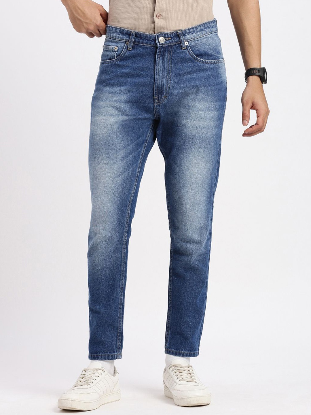 

SHOWOFF Men Comfort Low-Rise Heavy Fade Acid Wash Jeans, Blue