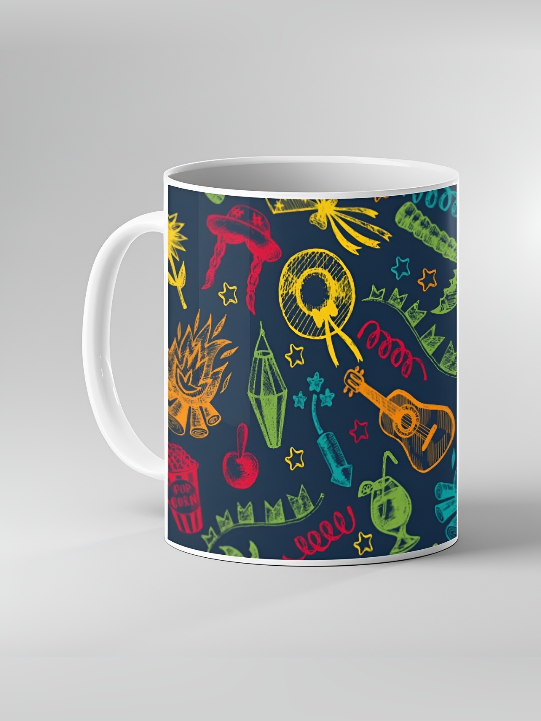 

Keviv White & Navy Blue Text or Slogans Printed Ceramic Glossy Mug 325 ml