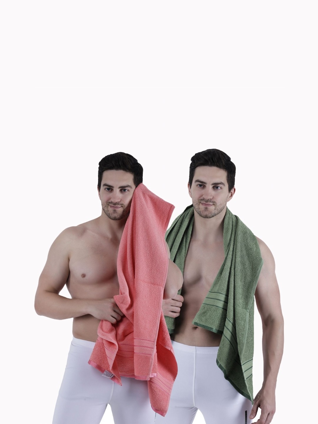 

Dollar Green & Pink 2 Pieces Cotton 400 GSM Bath Towels