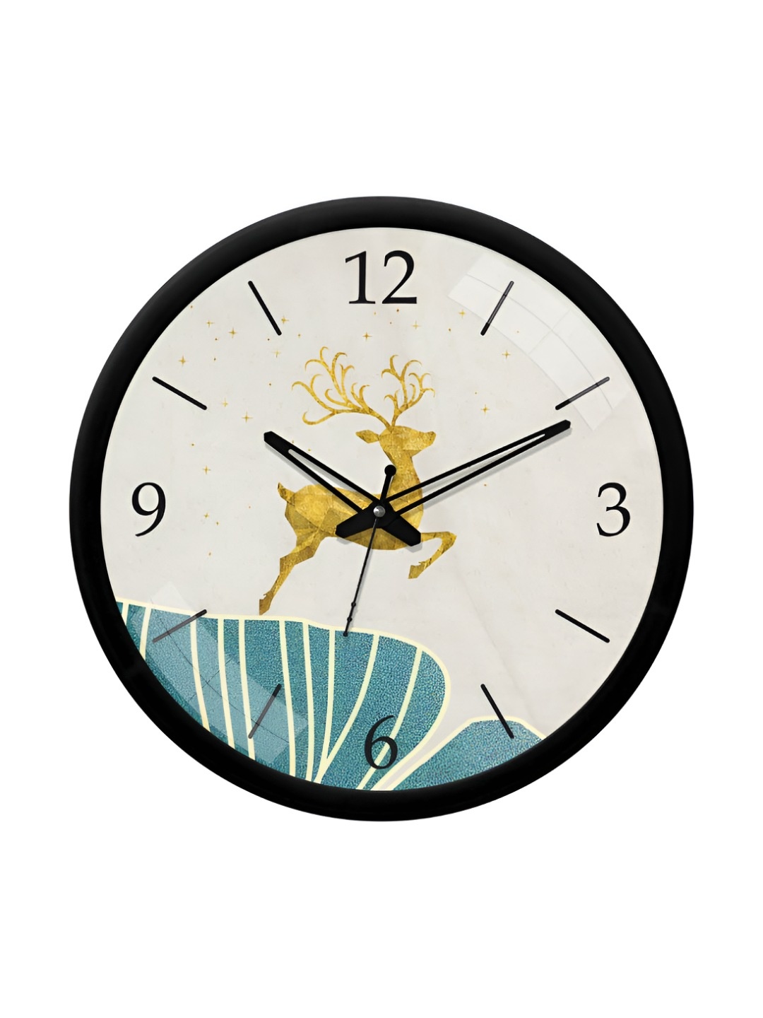 

RANDOM Printed Round Shaped Sweep Silent Movement Contemporary Wall Clock, Off white