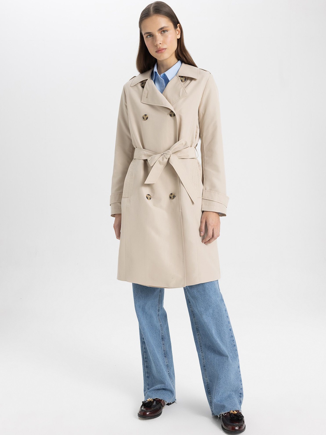 

DeFacto Women Longline Open Front Jacket, Na