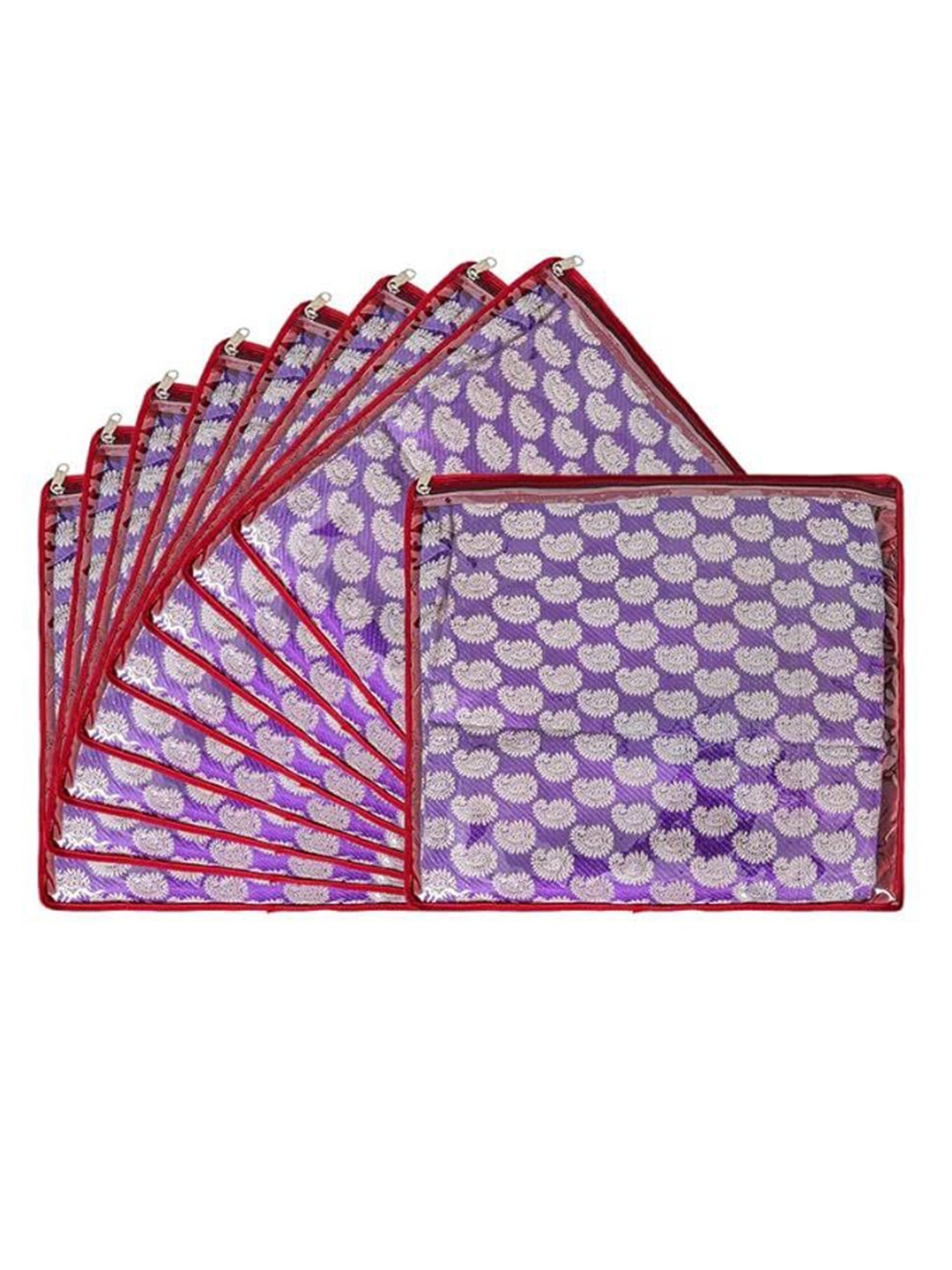 

prettykrafts Maroon 9 Pieces Printed Reusable Multi-Utility Organisers