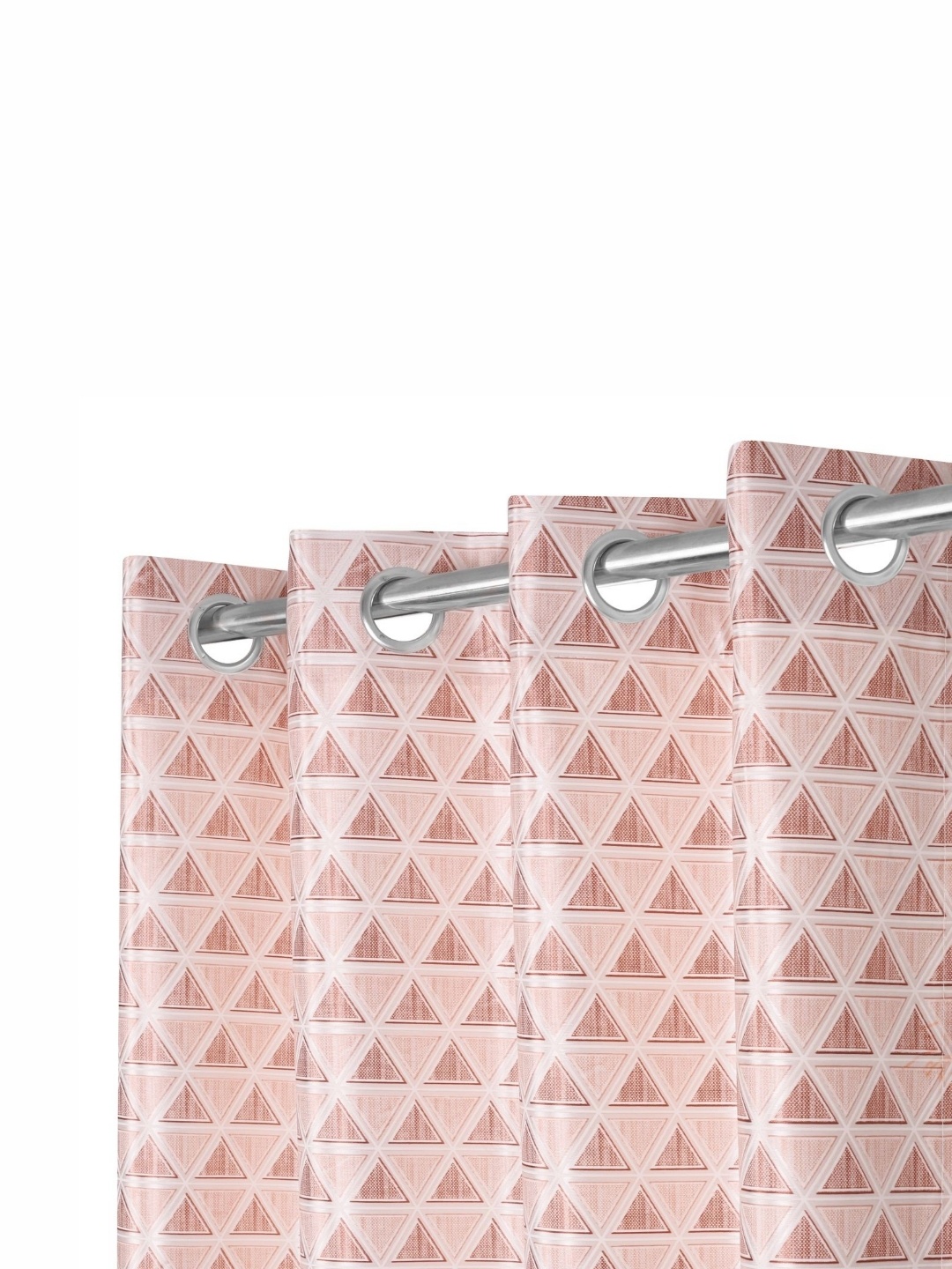 

REYANSH DECOR Peach-Coloured 2 Pieces Geometric Printed Room Darkening Door Curtains