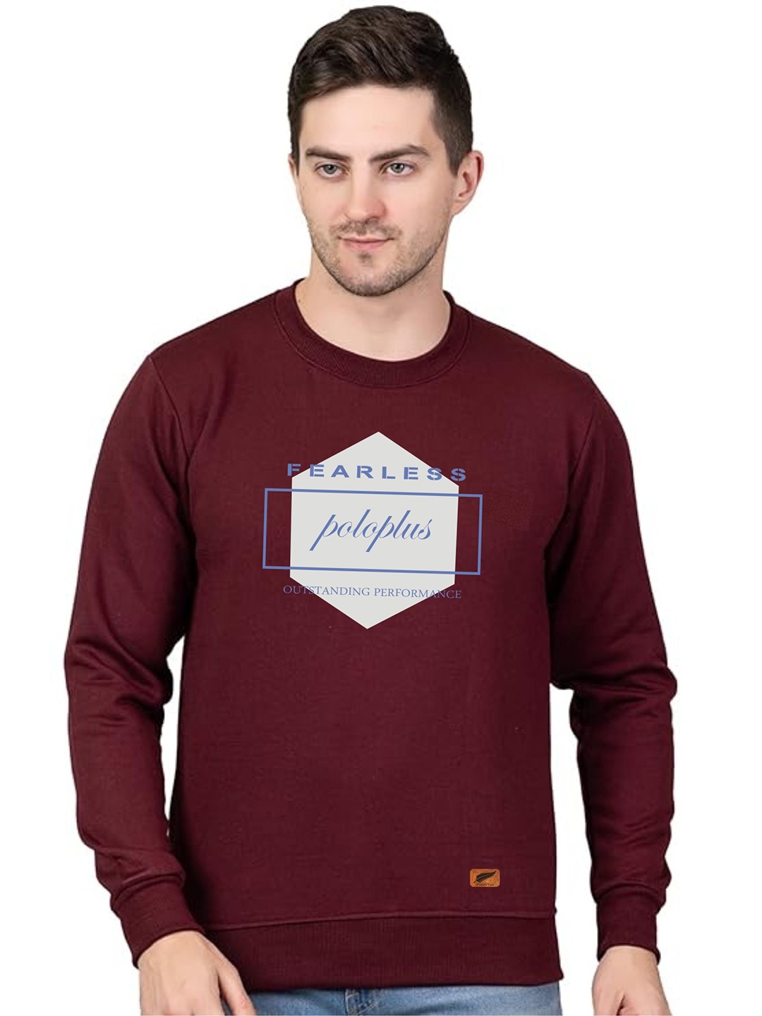 

Polo Plus Men Brand Logo Printed Sweatshirt, Maroon