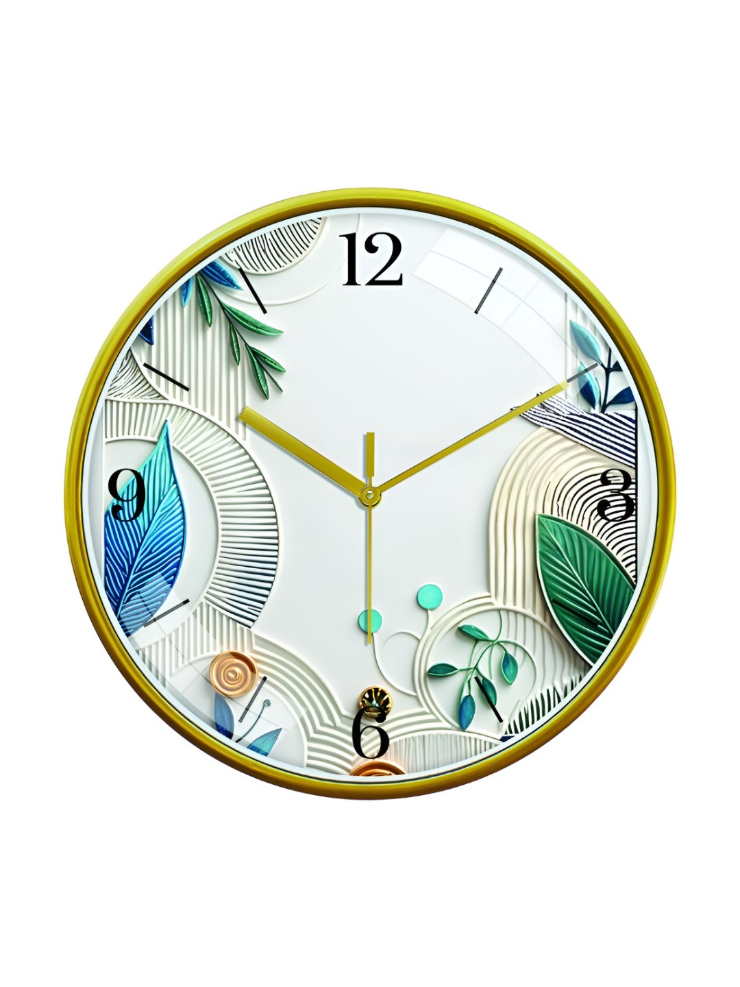 

RANDOM Printed Round Shaped Sweep Silent Movement Contemporary Wall Clock, White