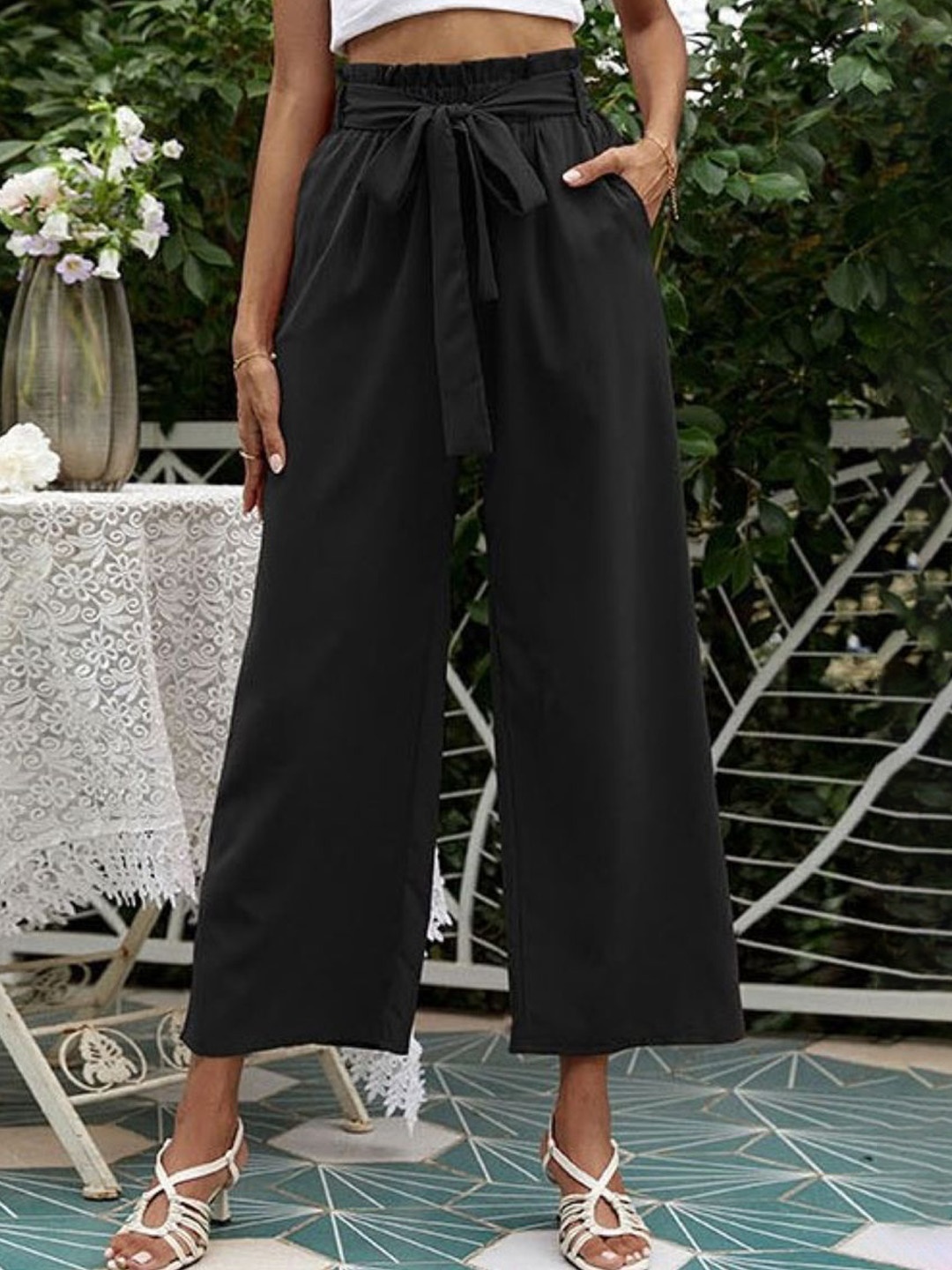 

StyleCast Women Parallel Casual Trousers, Black