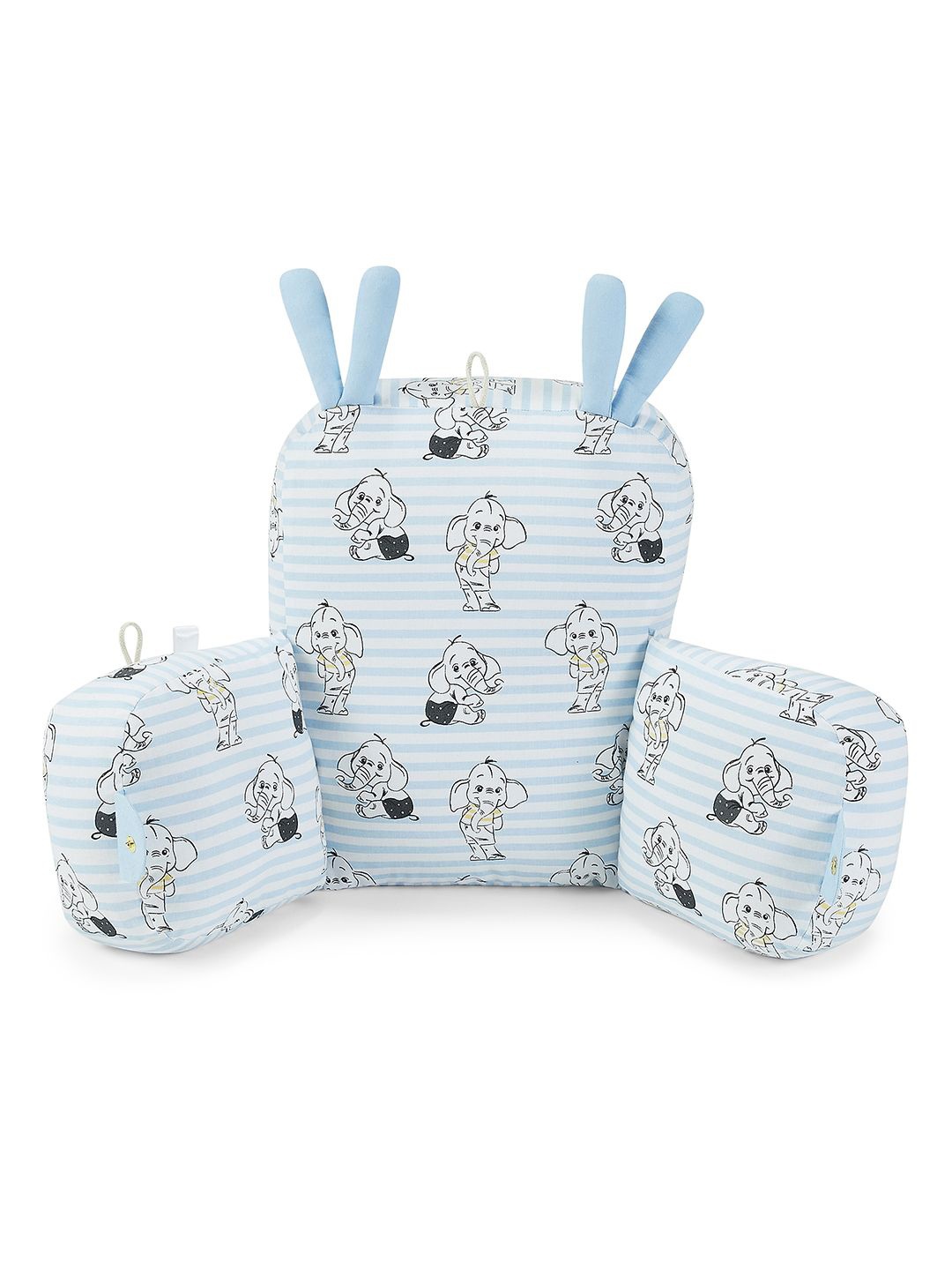 

haus & kinder White & Blue Infant Printed Cotton Pram Baby Pillow