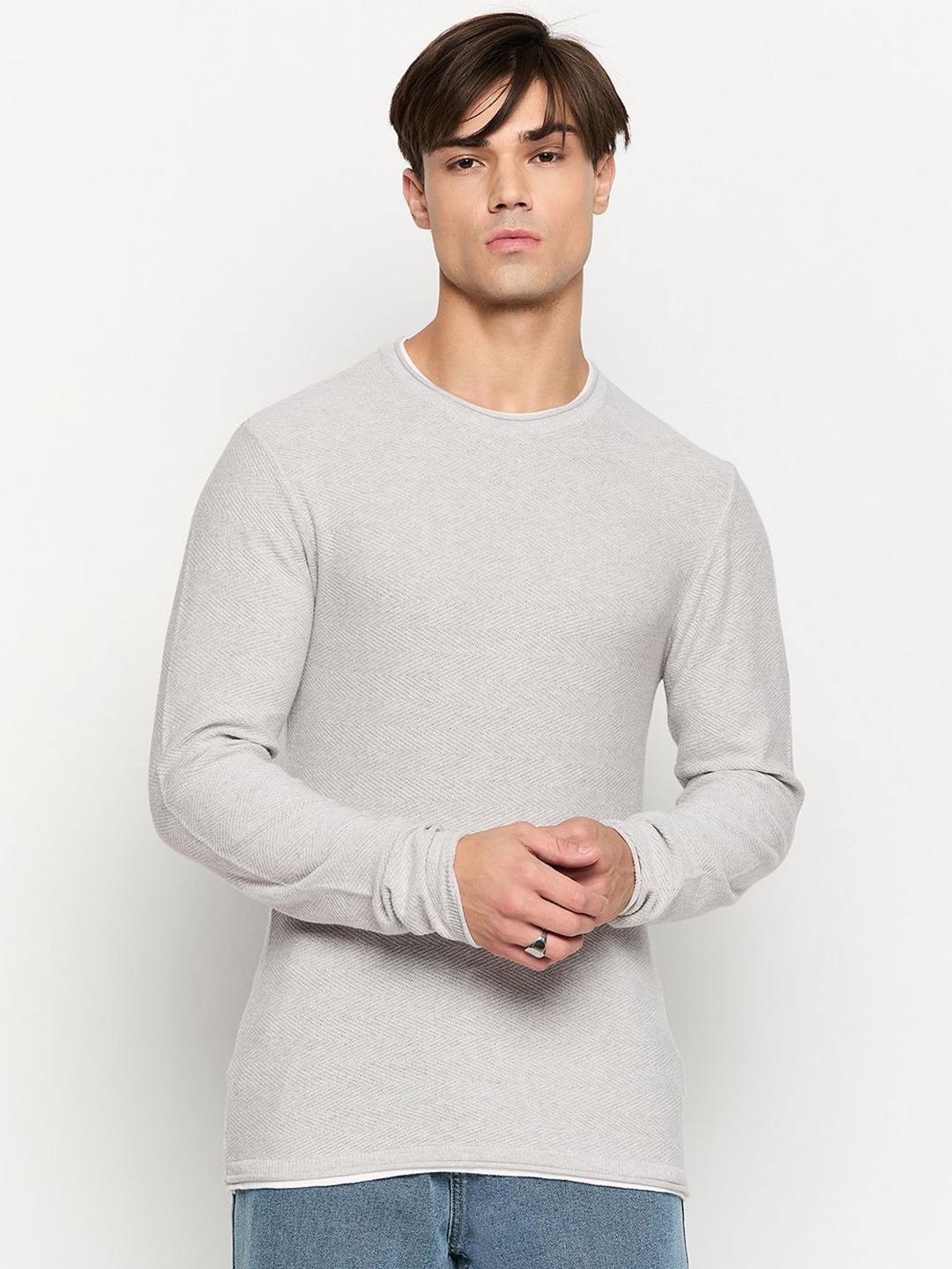 

GABBLE & WOLSH Men Full Sleeve Pullover, Grey