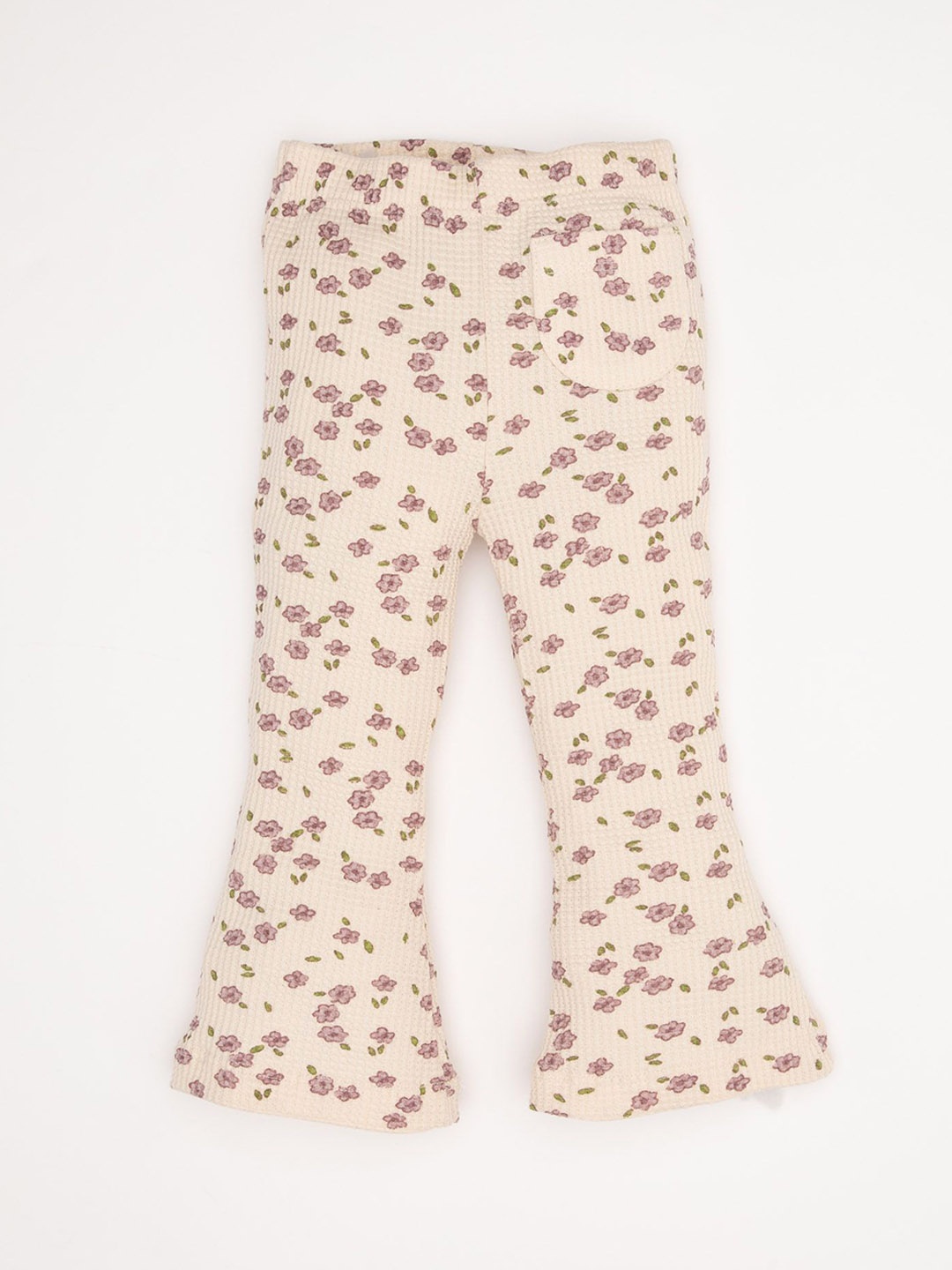 

DeFacto Girls Printed Mid Rise Regular Trousers, Beige