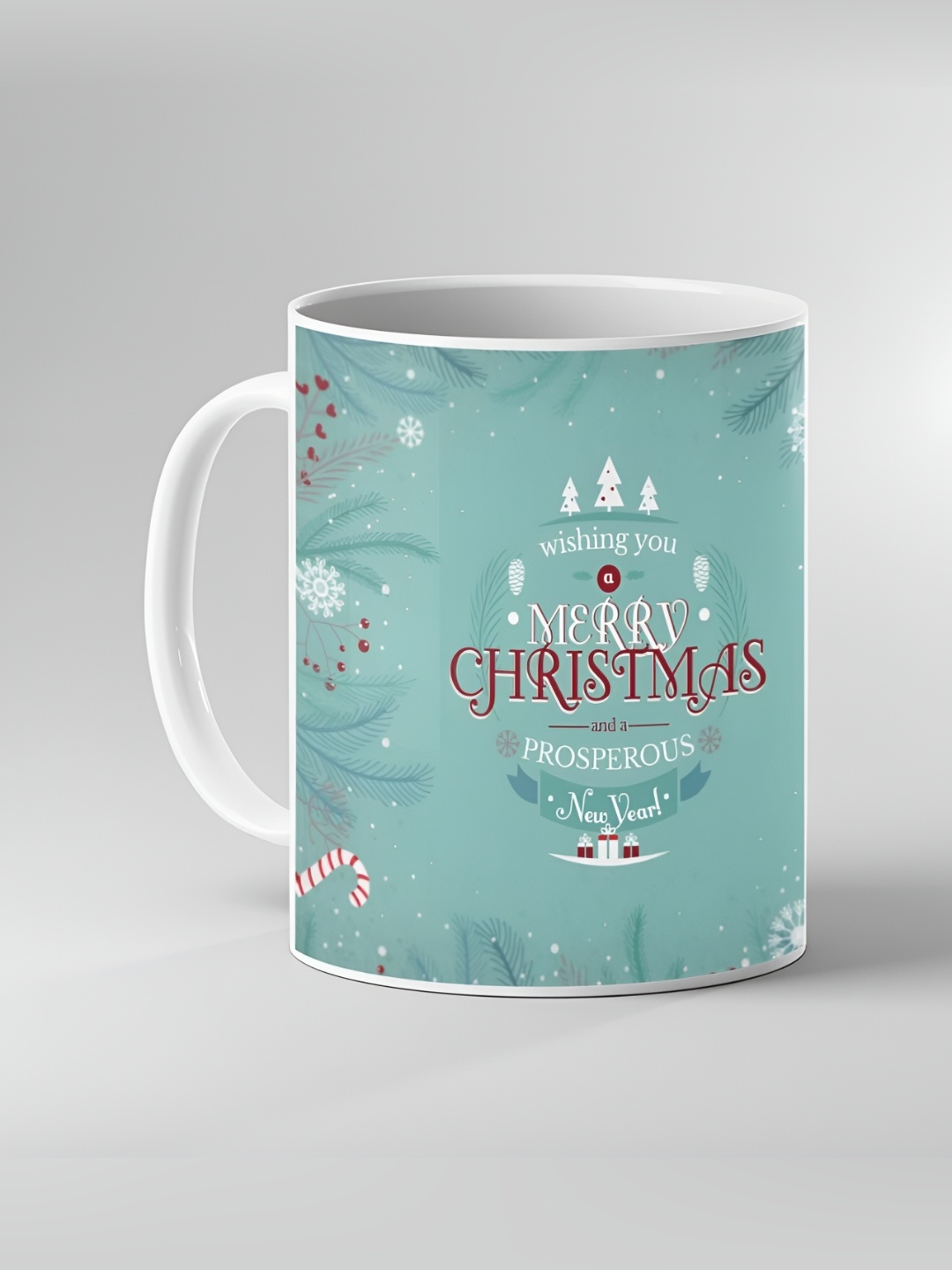 

Keviv White & Blue Text or Slogans Printed Ceramic Glossy Mug 325ml