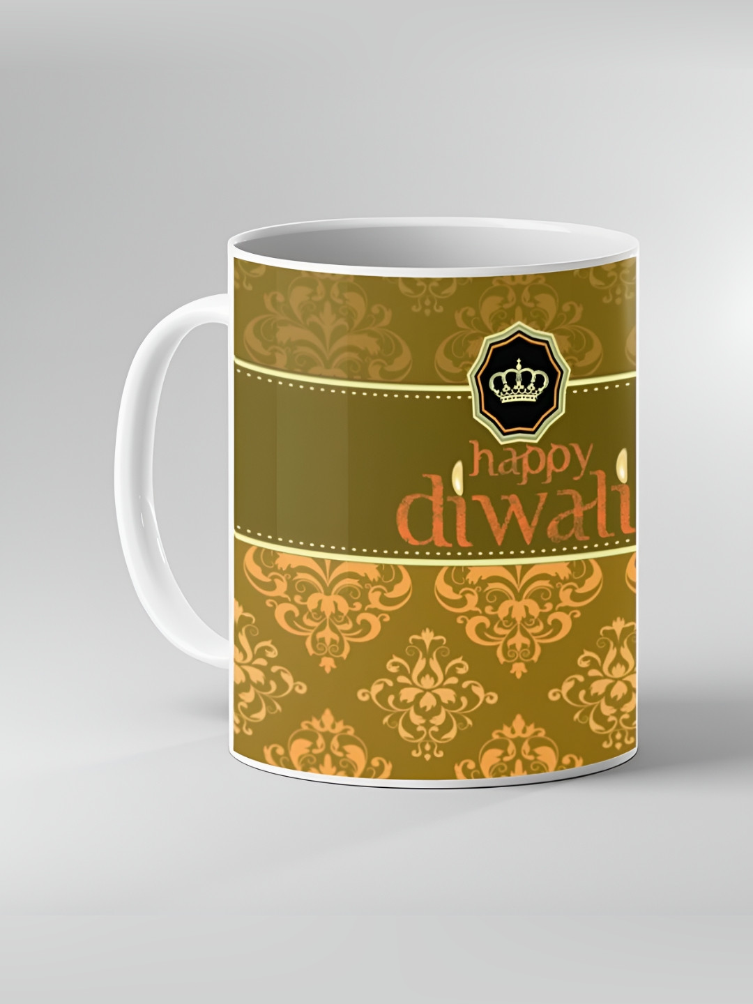 

Keviv White and Olive Text or Slogans Printed Ceramic Glossy Mugs 325 ml