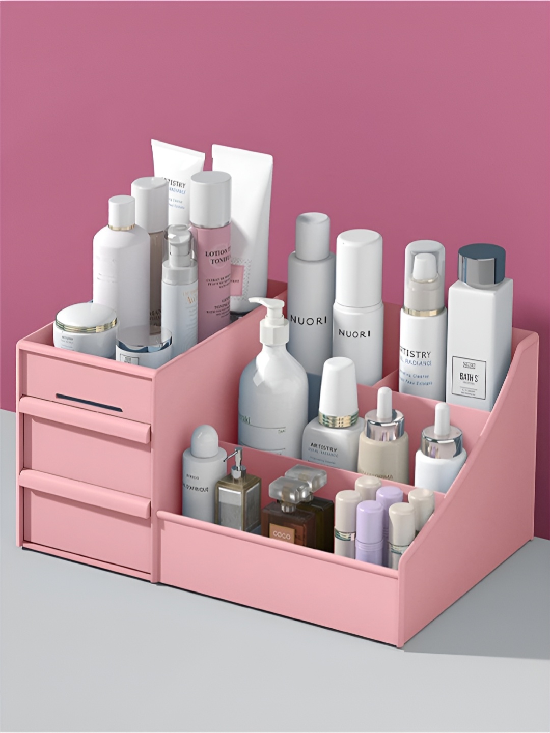 

HOUSE OF QUIRK Pink 1 Piece Wardrobe Makeup Organiser