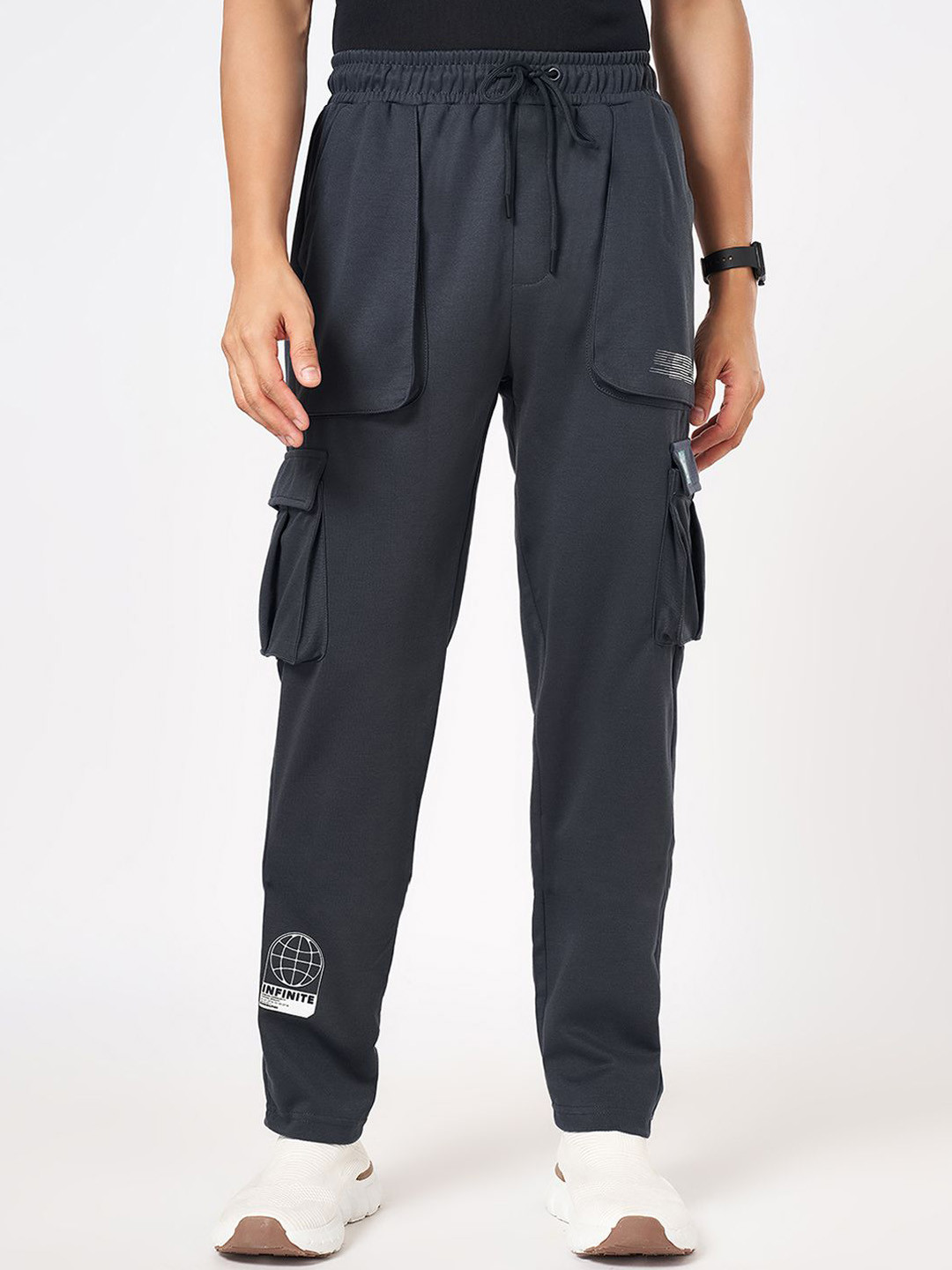 

Ajile by Pantaloons Men Mid Rise Track Pants, Navy blue