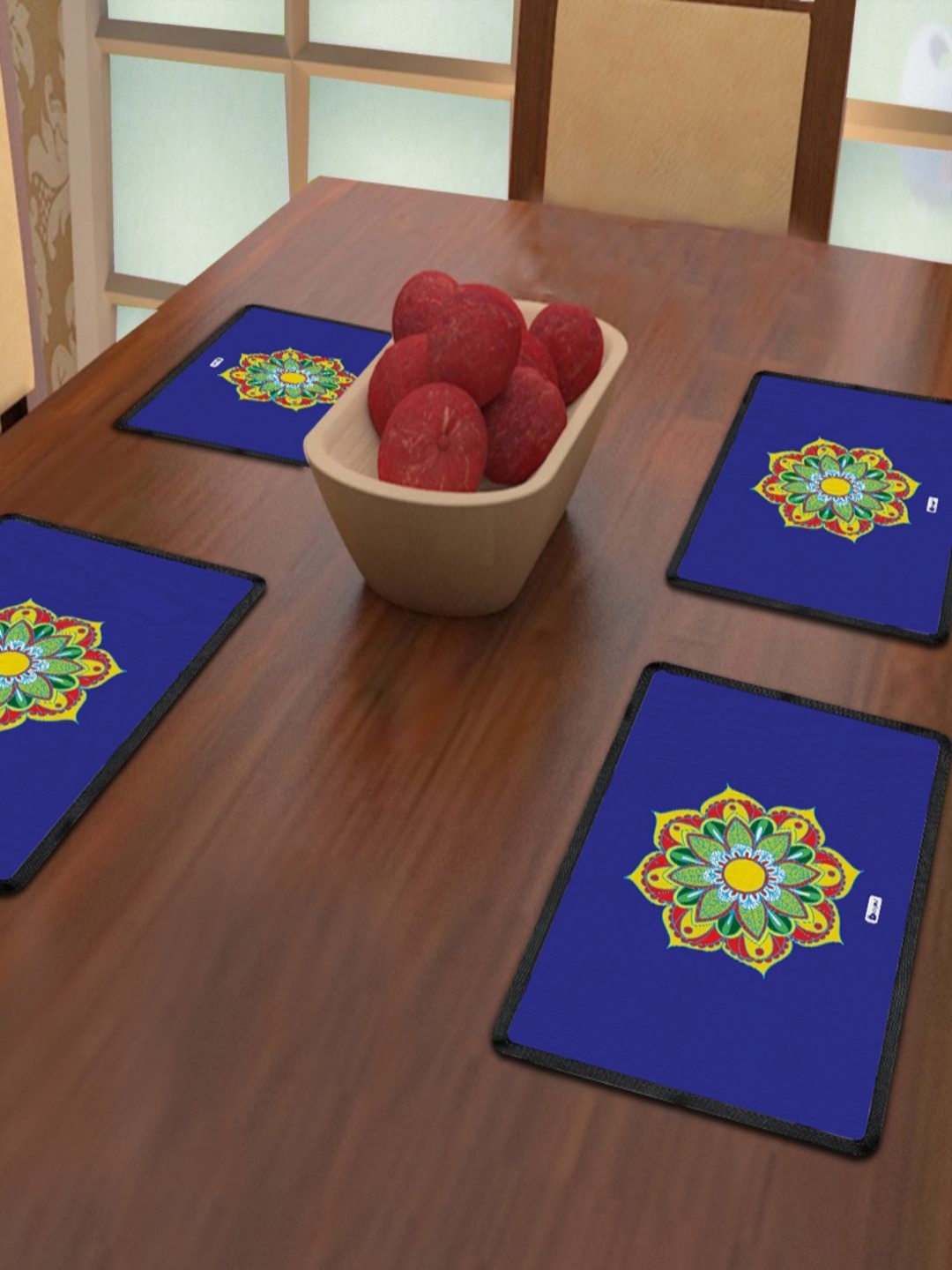 

Indigifts Blue 4 Pieces Printed Rectangle Table Placemats
