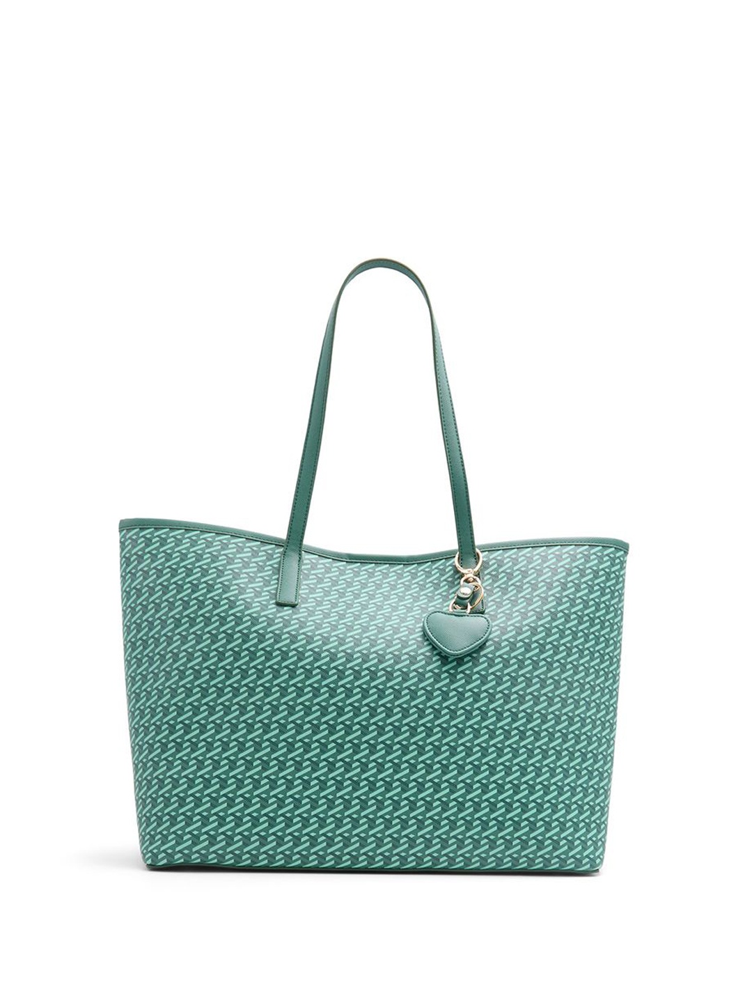 

Call It Spring Textured PU Oversized Shopper Tote Bag with Cut Work, Green