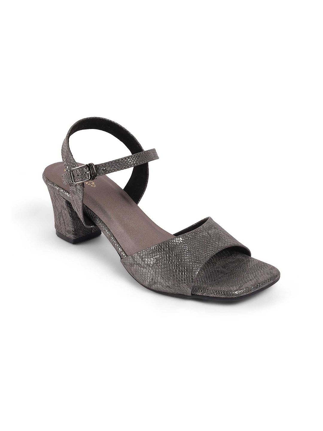 

Tresmode Leather Block Heel Sandals, Charcoal