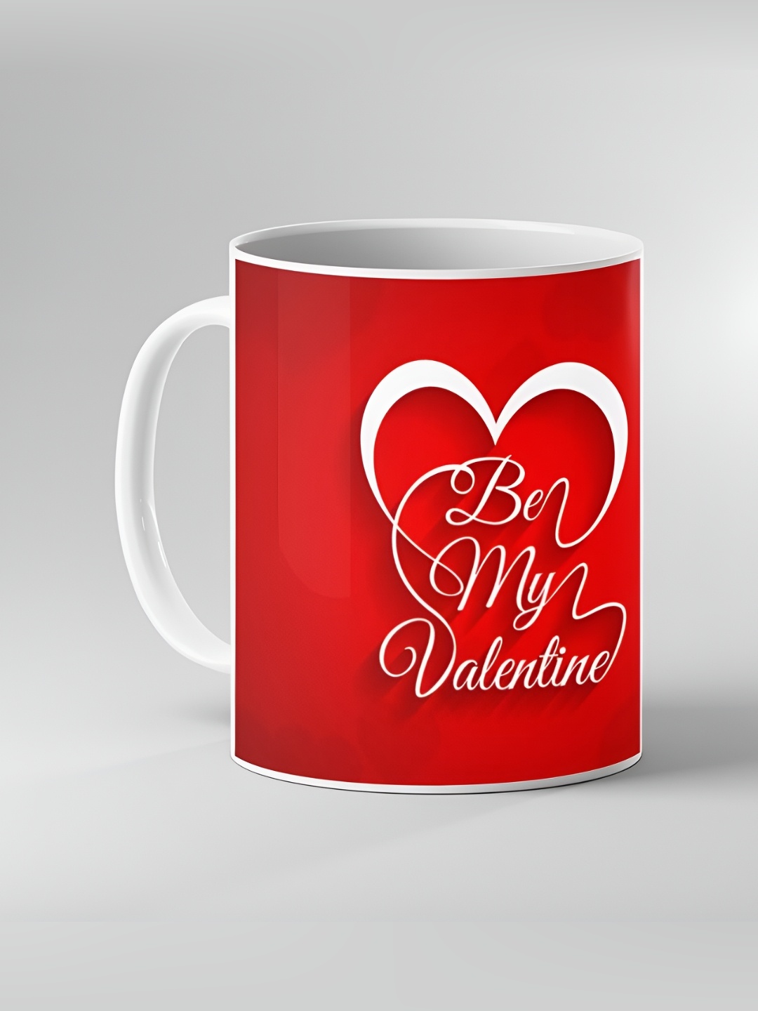 

Keviv White & Red Text or Slogans Printed Ceramic Glossy Mug 325ml