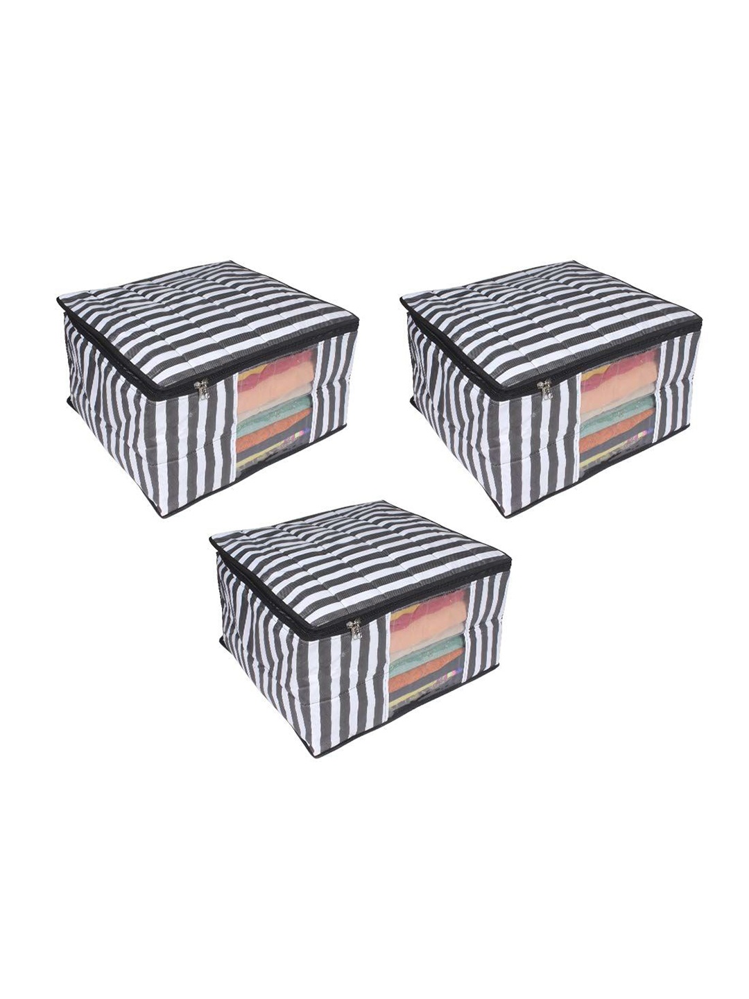 

prettykrafts Black 3 Pieces Reusable Multi-Utility Organisers
