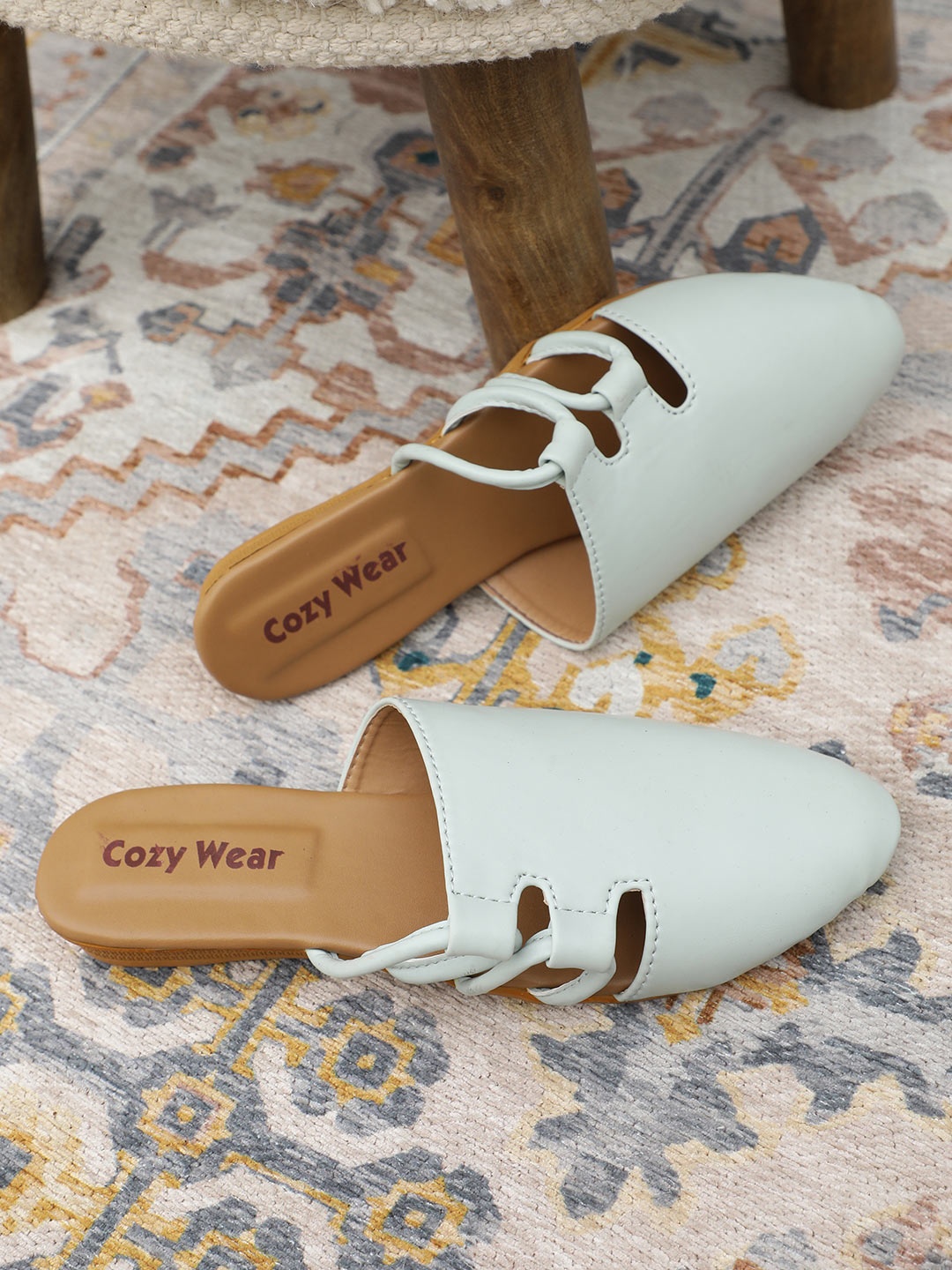 

Cozy Wear Women Ethnic Mules Flats, Lime green