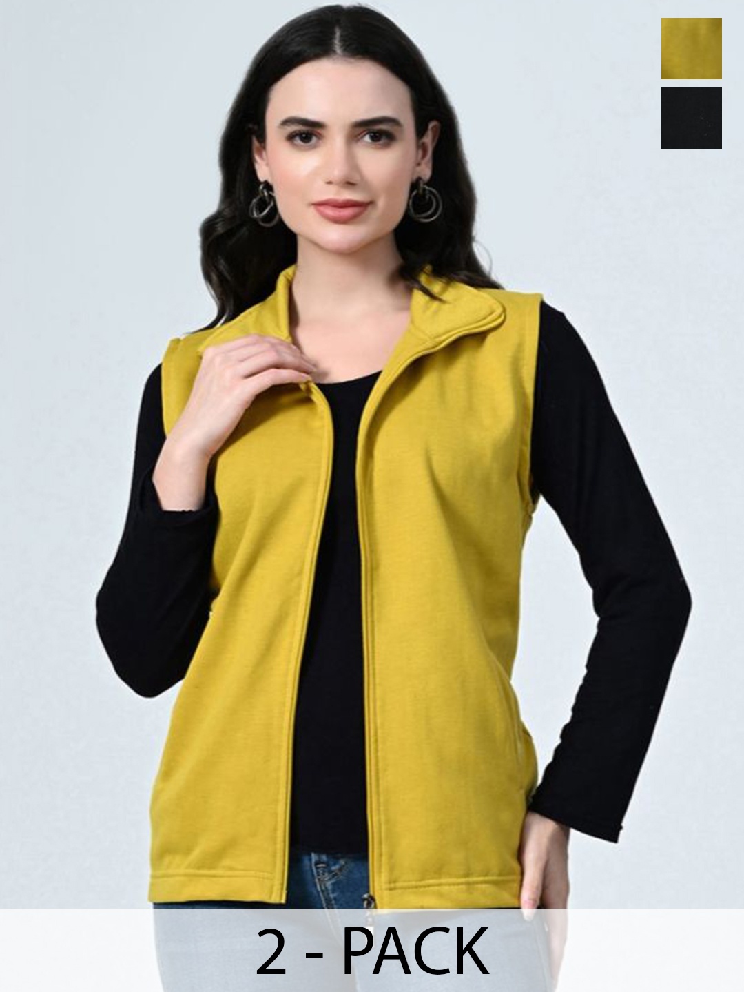 

BAESD Women Pack of 2 Lightweight Open Front Jacket, Yellow