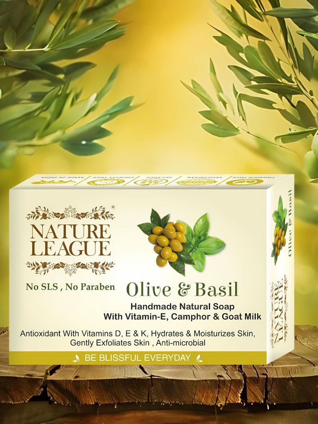 

NATURE LEAGUE Set Of 5 Natural Soap - 100 g Each, Green