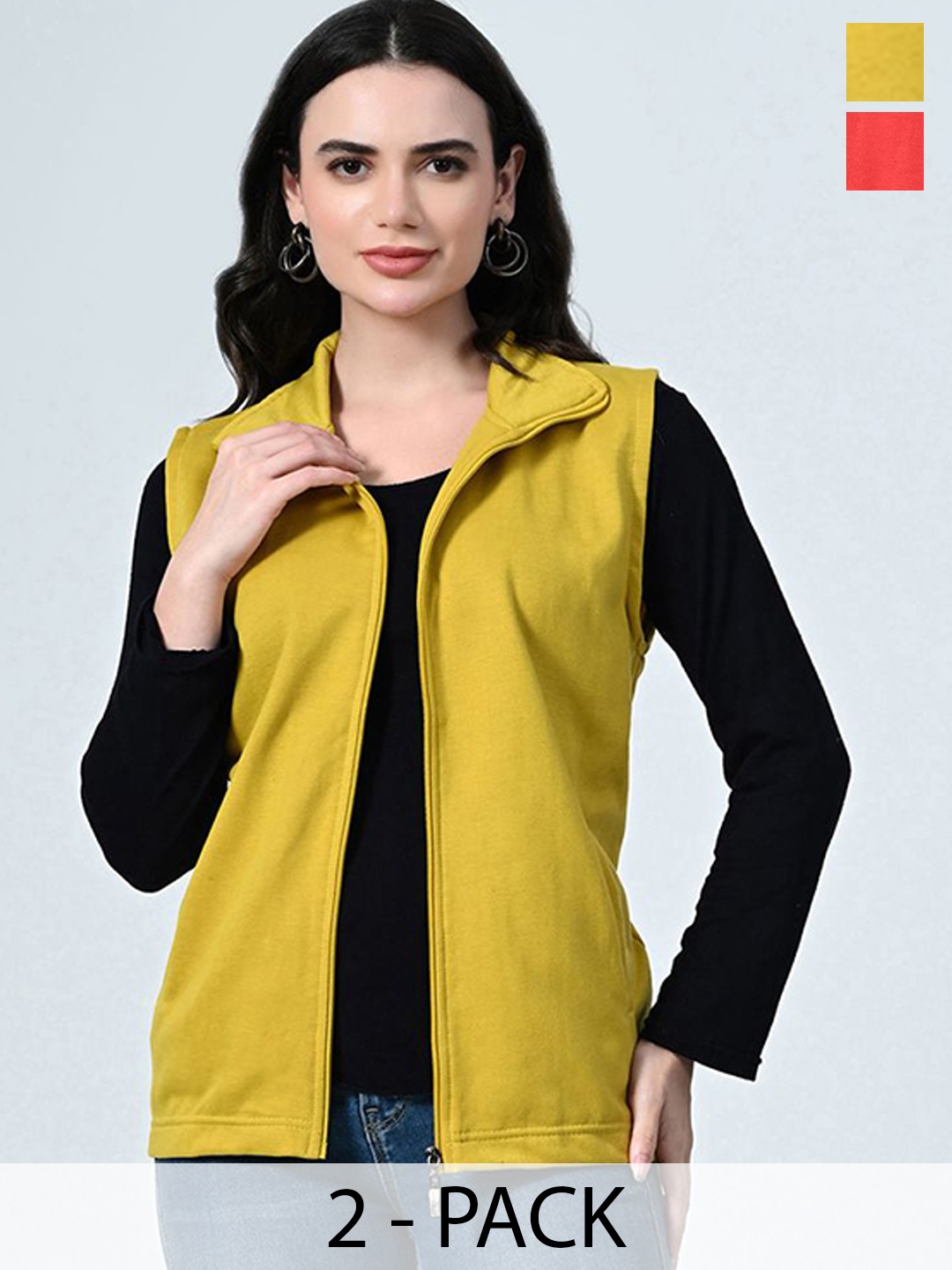 

BAESD Women Pack Of 2 Lightweight Open Front Jacket, Yellow