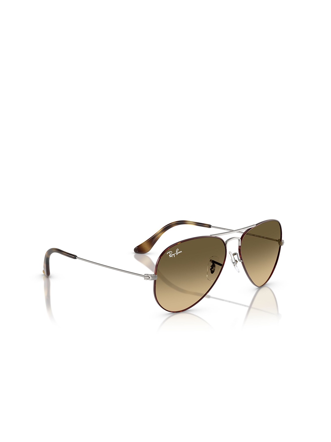 

Ray-Ban Unisex Aviator Sunglasses with UV Protected Lens, Brown