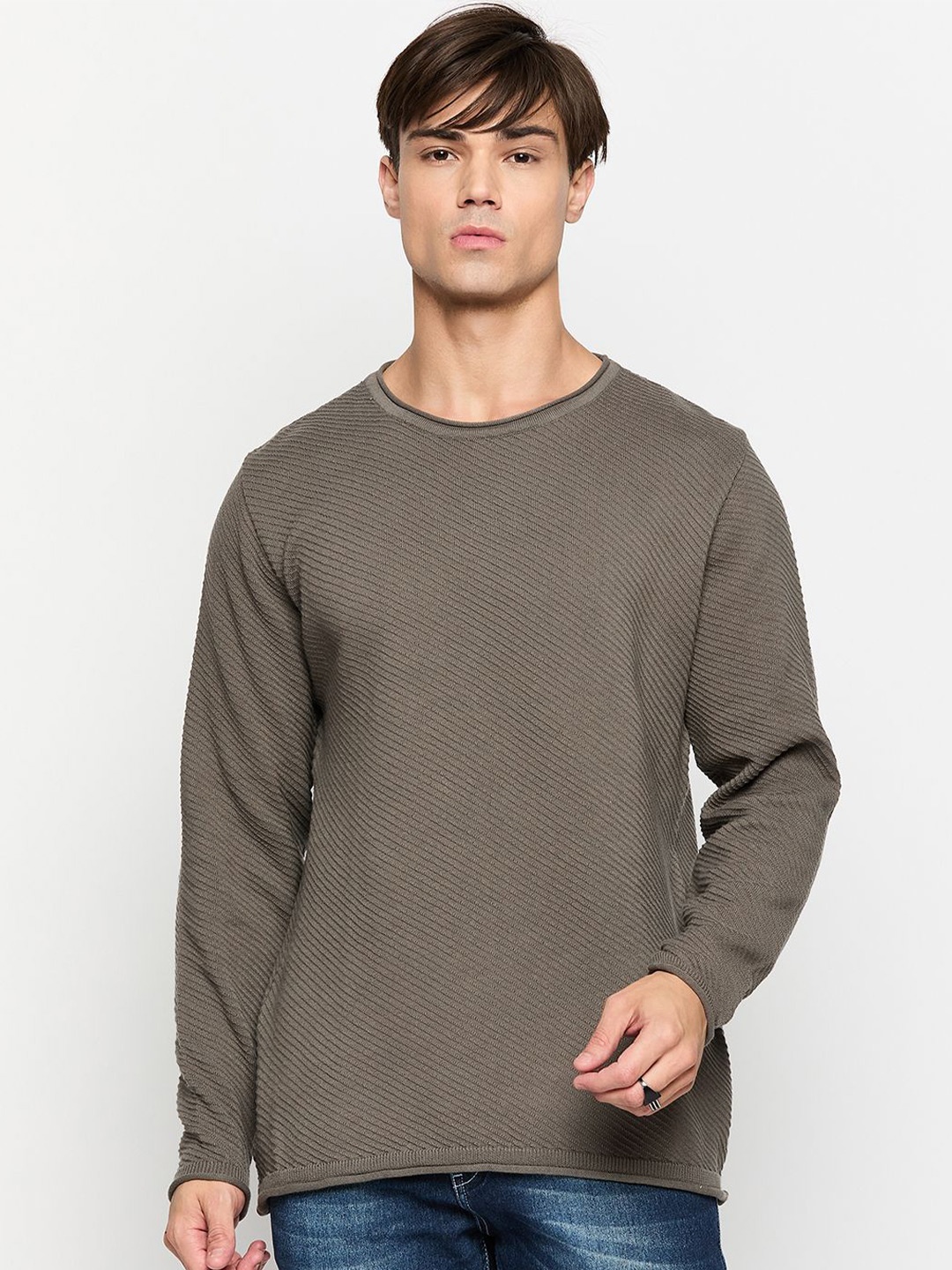 

GABBLE & WOLSH Men Cable Knit Pullover Sweater, Olive
