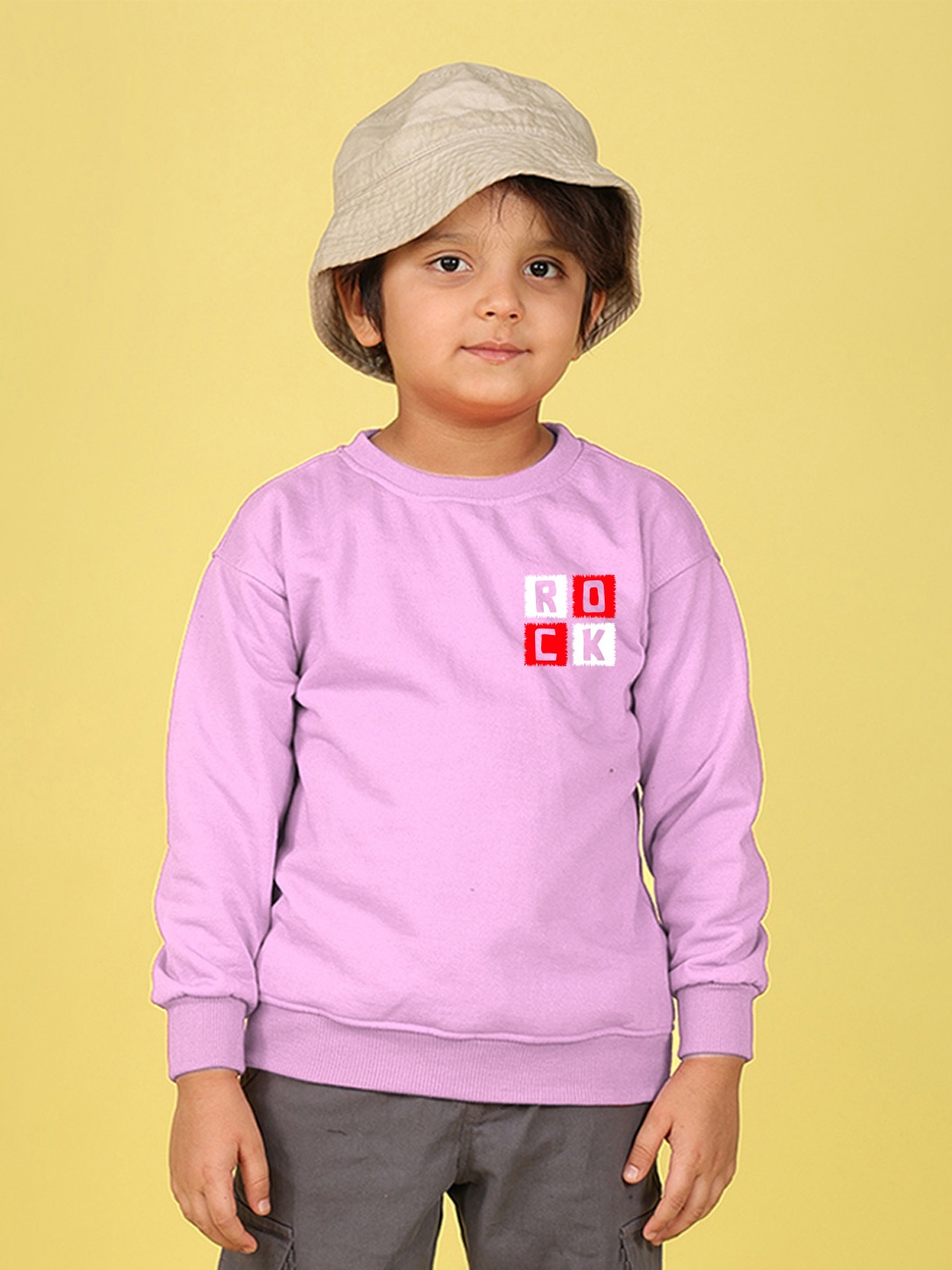 

NUSYL Boys Printed Oversized Sweatshirt, Purple