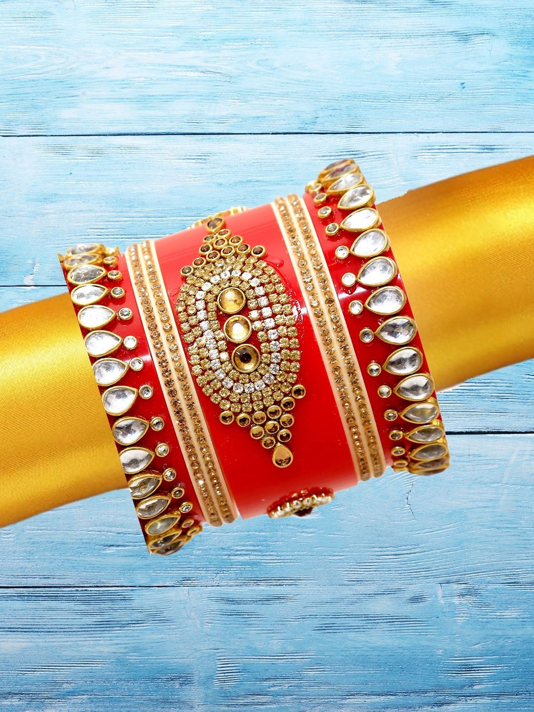 

Zindura Set Of 2 Gold-Plated Kundan Stone-Studded Bangles