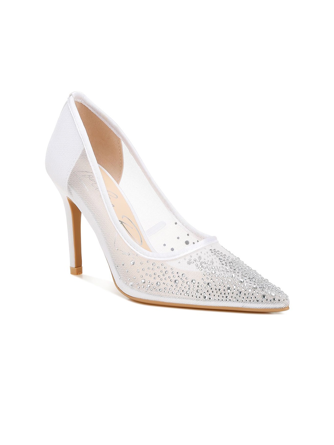 

London Rag Stiletto Women Pumps with Laser Cuts, White