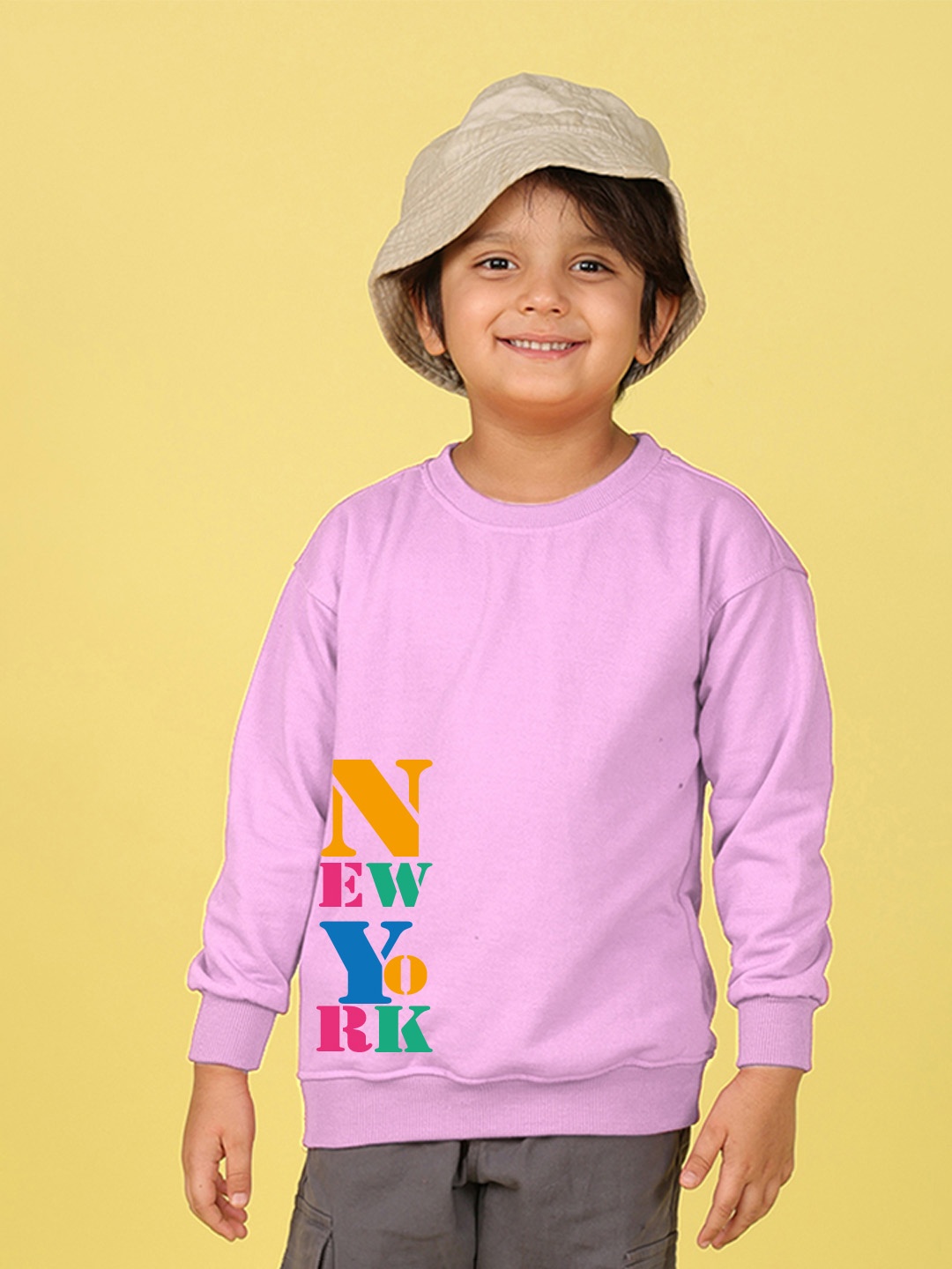 

NUSYL Boys Printed Oversized Sweatshirt, Purple