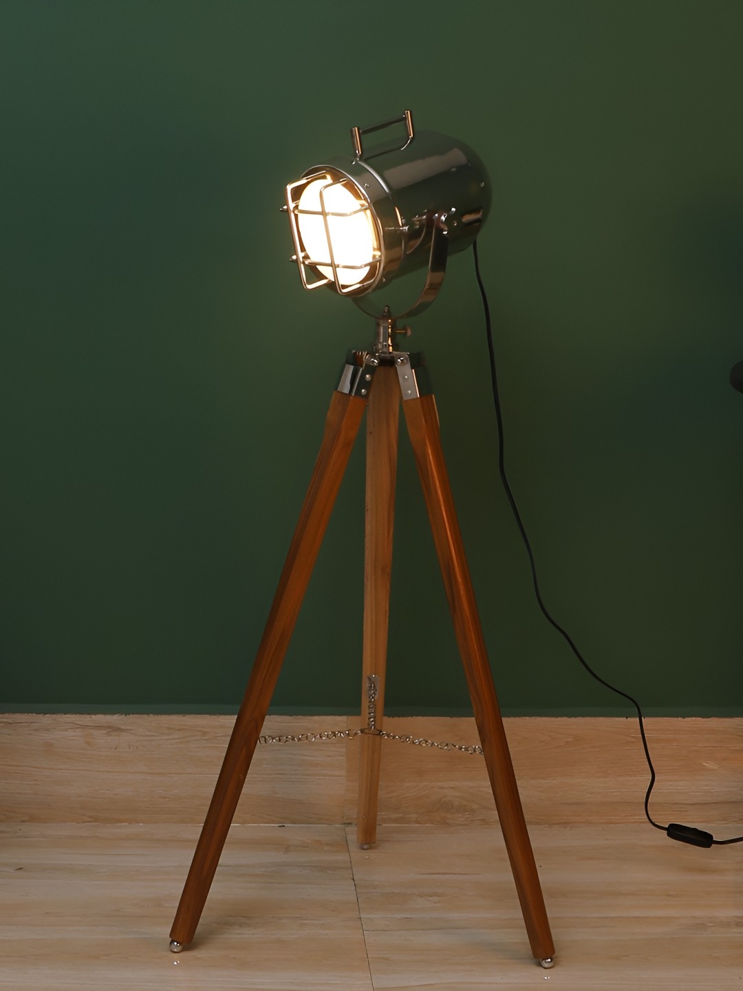 

pristine interiors Brown & Beige Classic Tripod Spot Light Floor Lamp