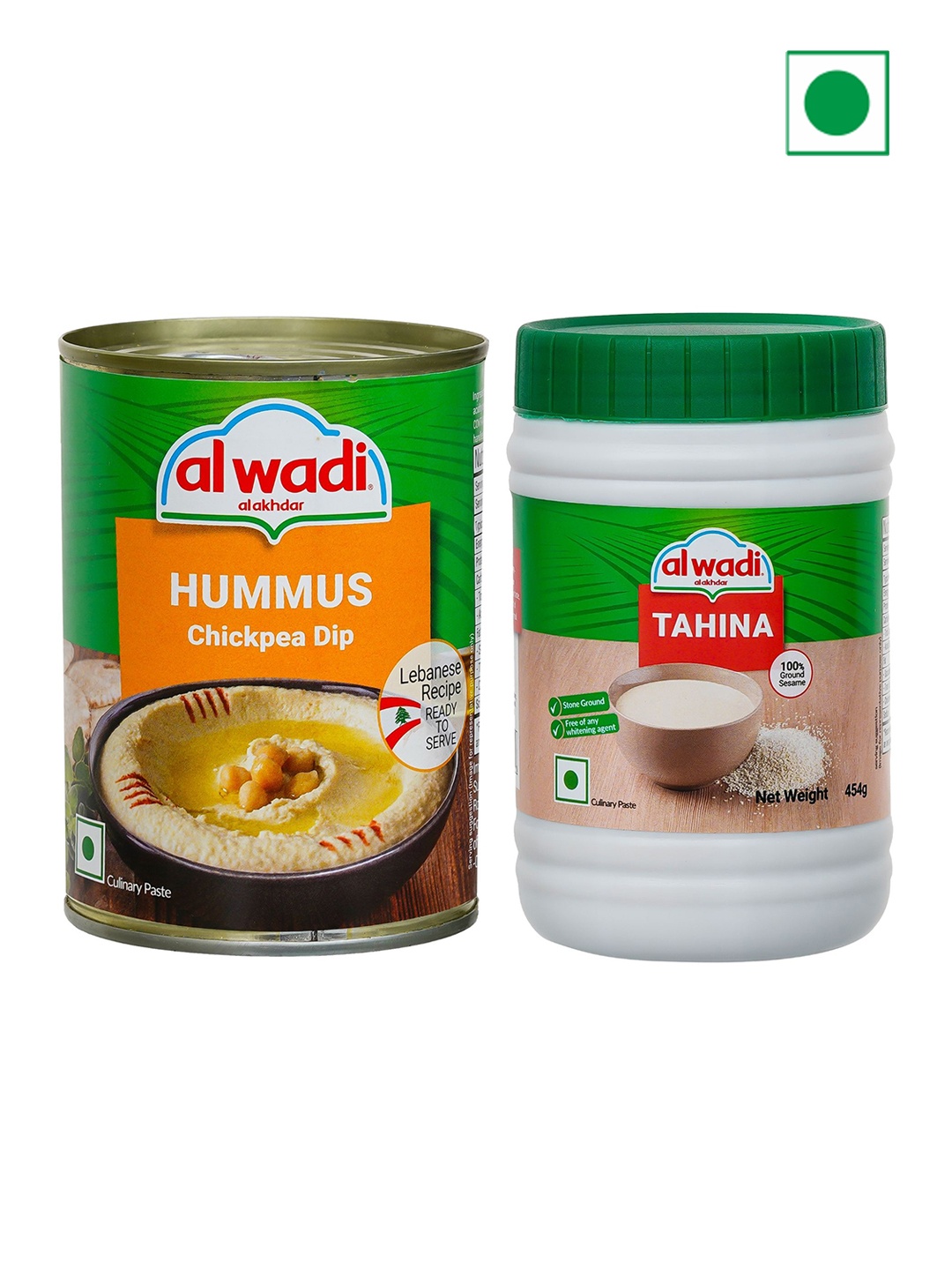 

Al Wadi Combo of Hummus & Tahina, Green