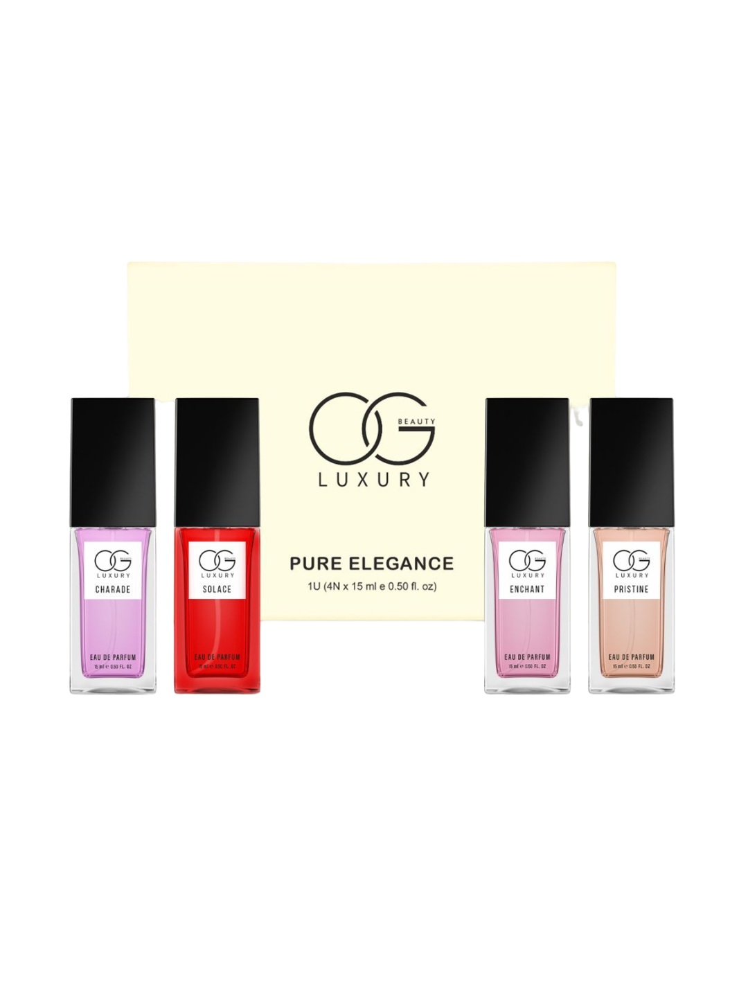 

OG BEAUTY LUXURY Set Of 4 Pure Elegance Eau De Parfum - 15 ml - Each, Red