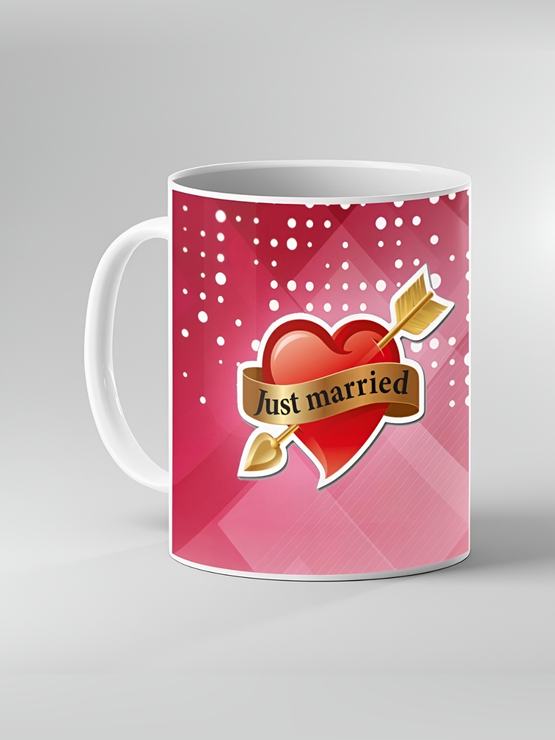 

Keviv White & Red Dishwasher and Microwave Safe Printed Ceramic Coffee Mug 325 ml
