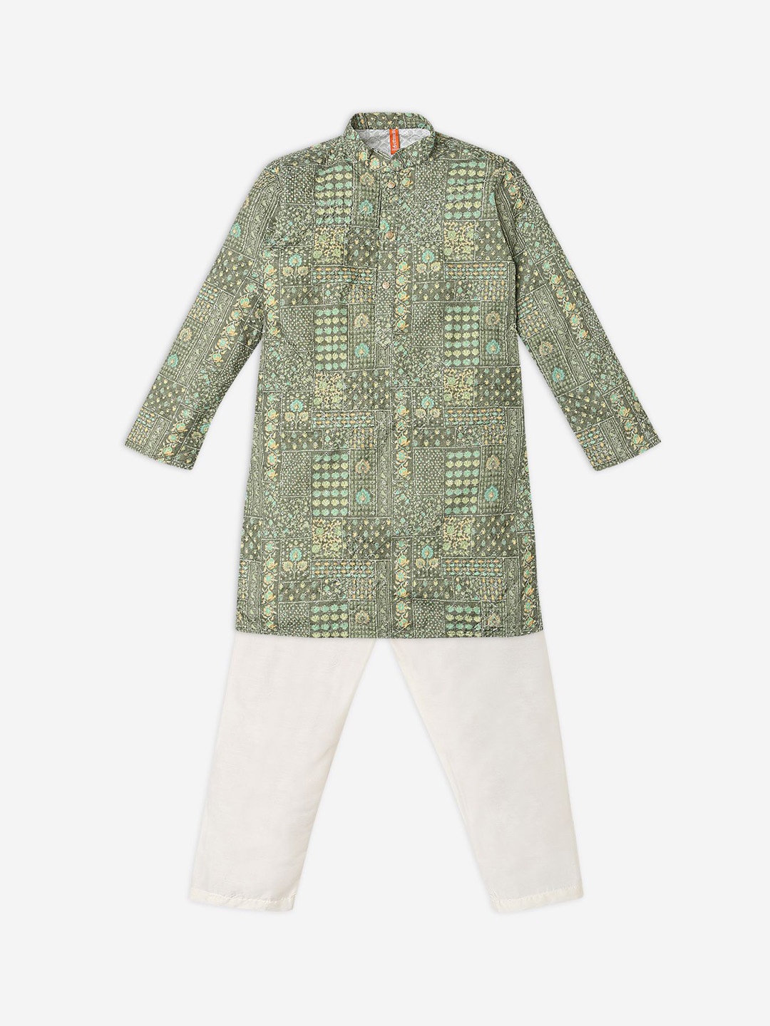 

Ethnicity Boys Ethnic Motifs Printed Regular Straight Kurta with Trousers, Green