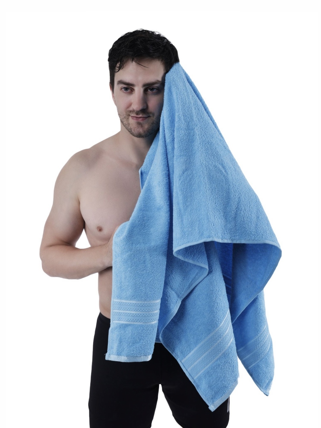 

Dollar Blue Cotton 400 GSM Bath Towel