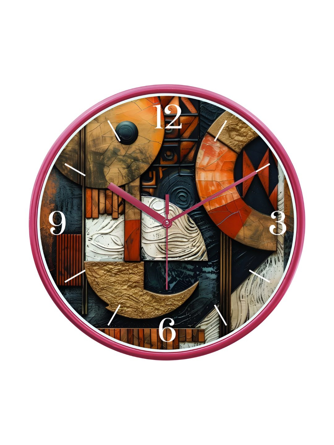 

Aura Black & Brown Abstract Printed Contemporary Round Wall Clock