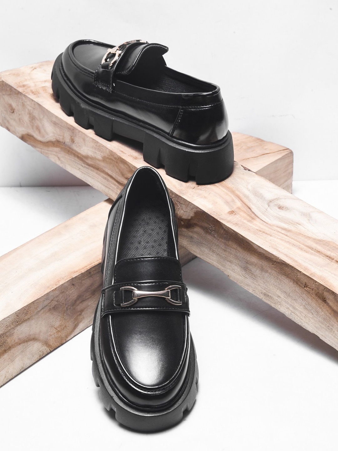 

Try Me Women Patent Leather Loafers, Black