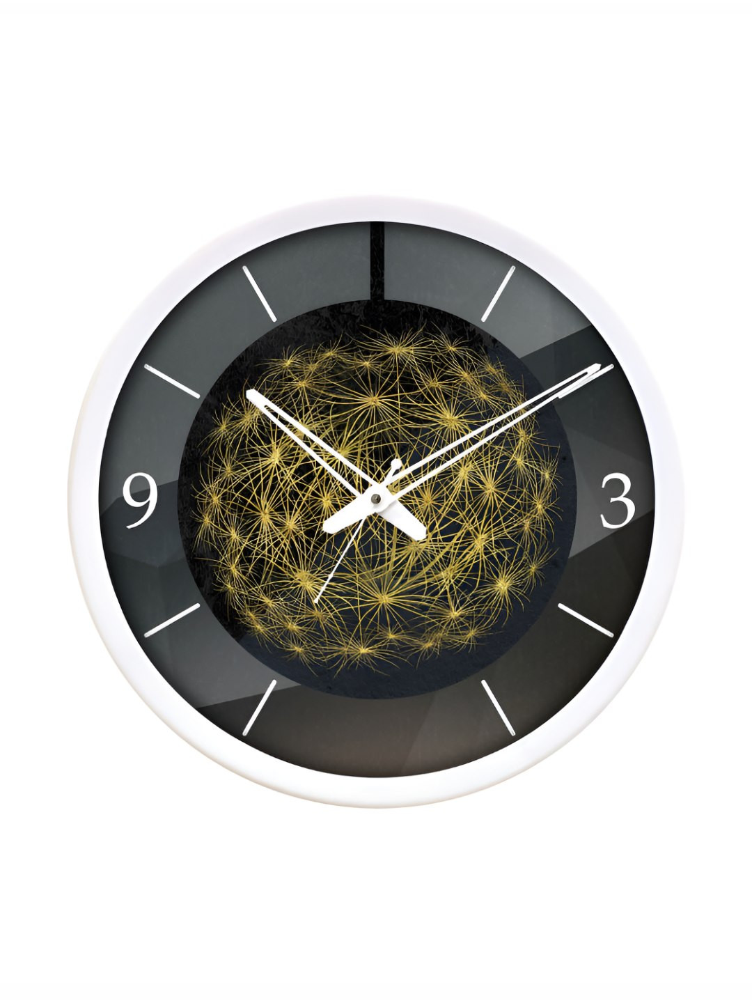 

RANDOM Printed Round Shaped Sweep Silent Movement Contemporary Wall Clock, Black