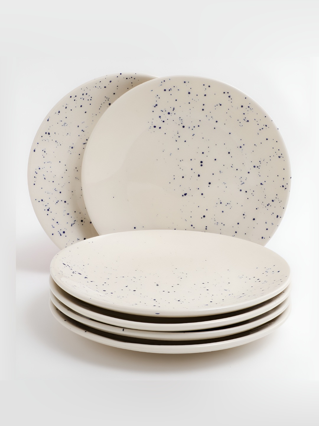 

MIAH Decor White & Blue 6 Pieces Printed Ceramic Dishwasher and Microwave Safe Plates