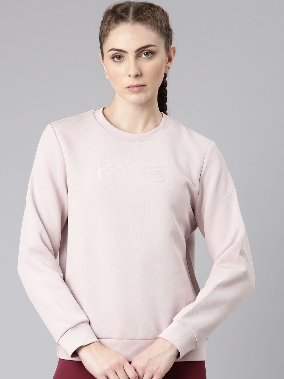 

Xtep Women Cotton Long Sleeves Sweatshirt, Pink