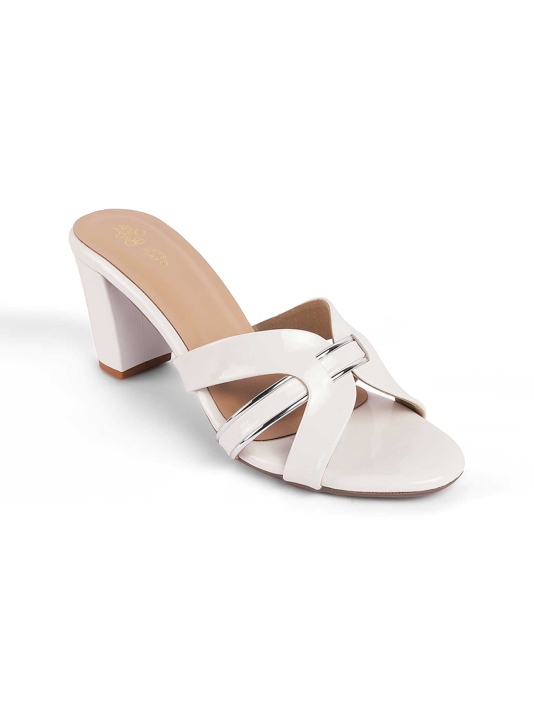 

Tresmode Leather Block Heel Sandals, White