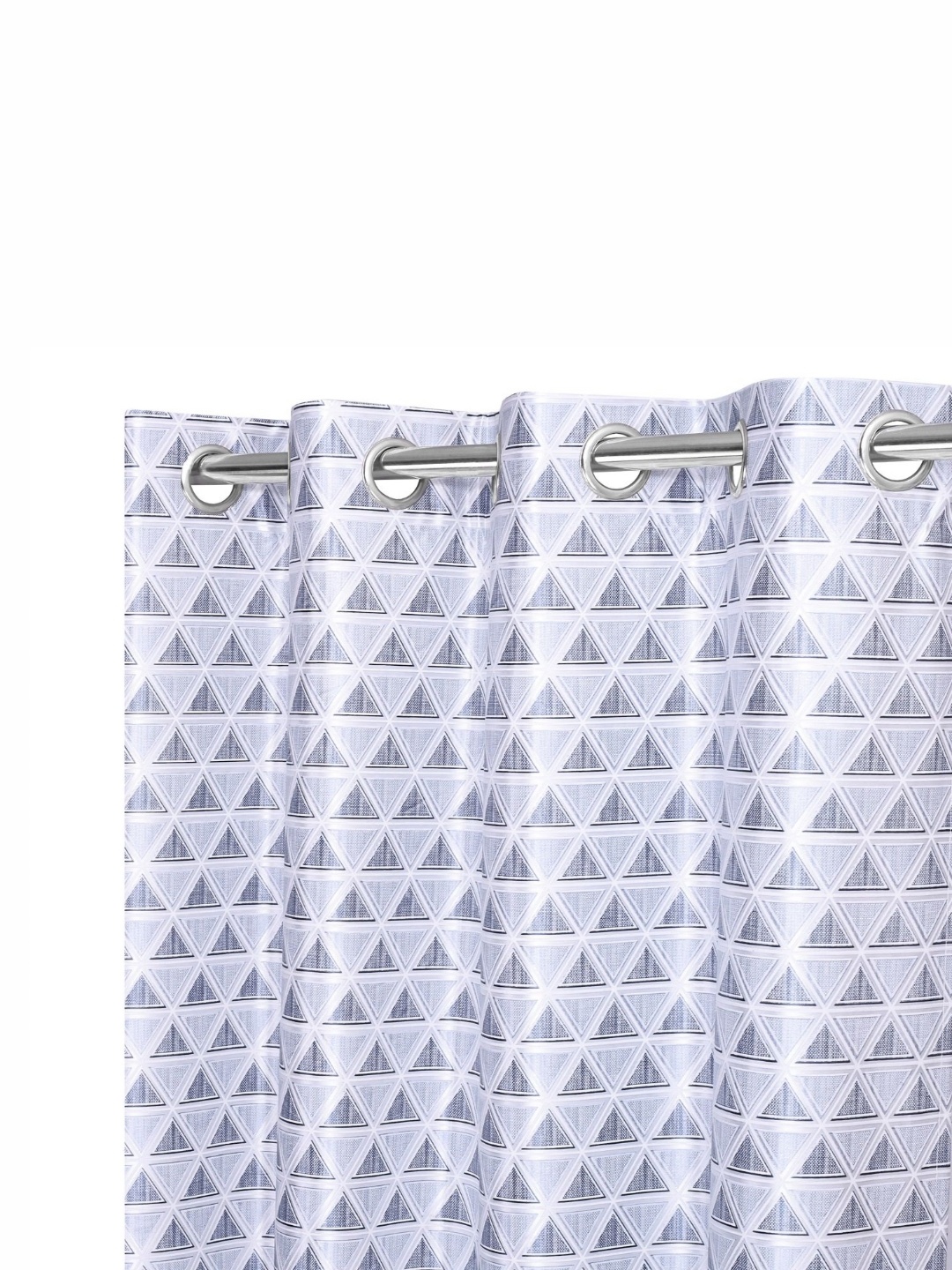 

REYANSH DECOR Grey & White 2 Pieces Geometric Printed Room Darkening Window Curtain