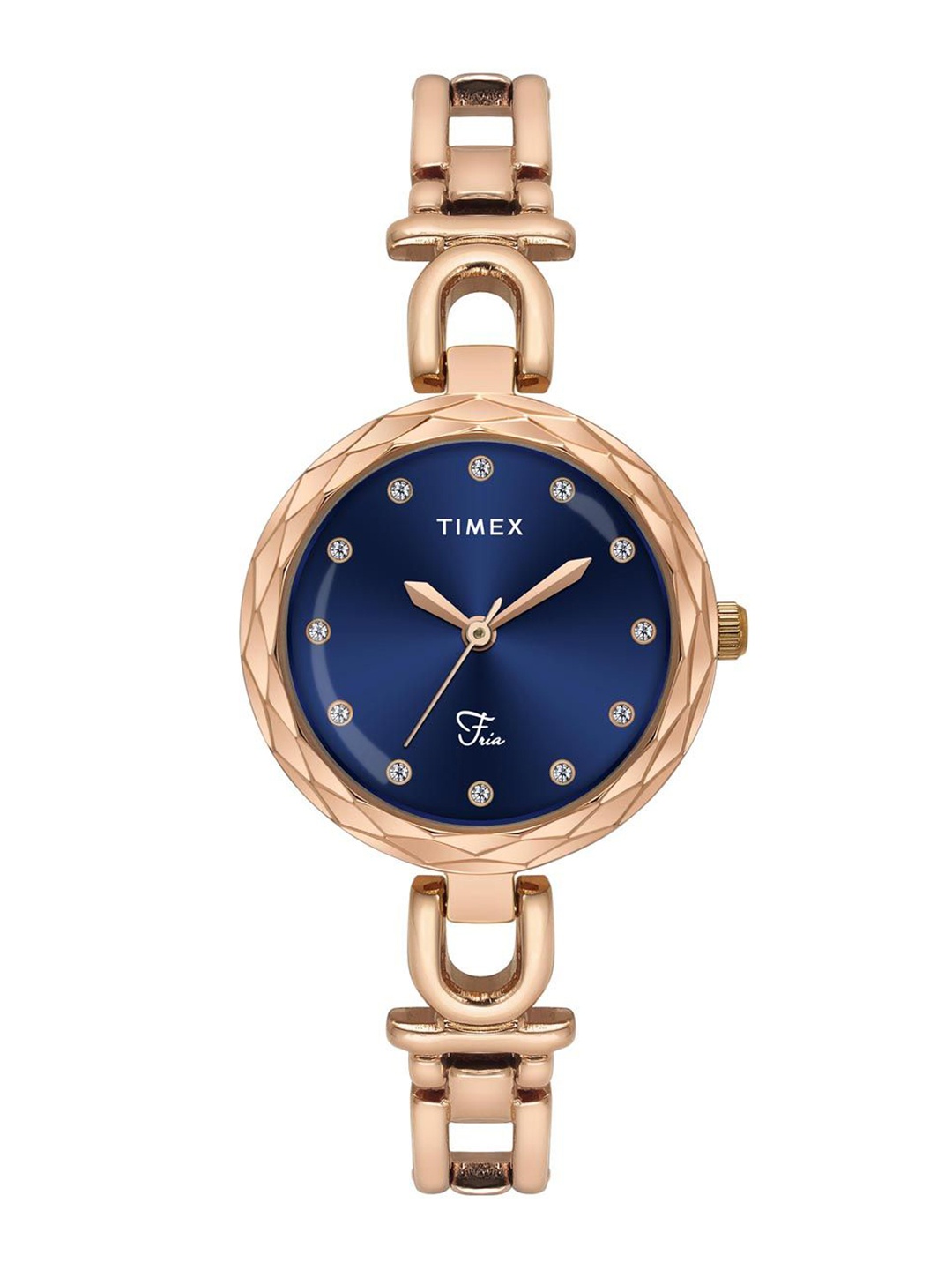 

Timex Women Brass Embellished Dial Bracelet Style Straps Analogue Watch TWEL19901, Blue